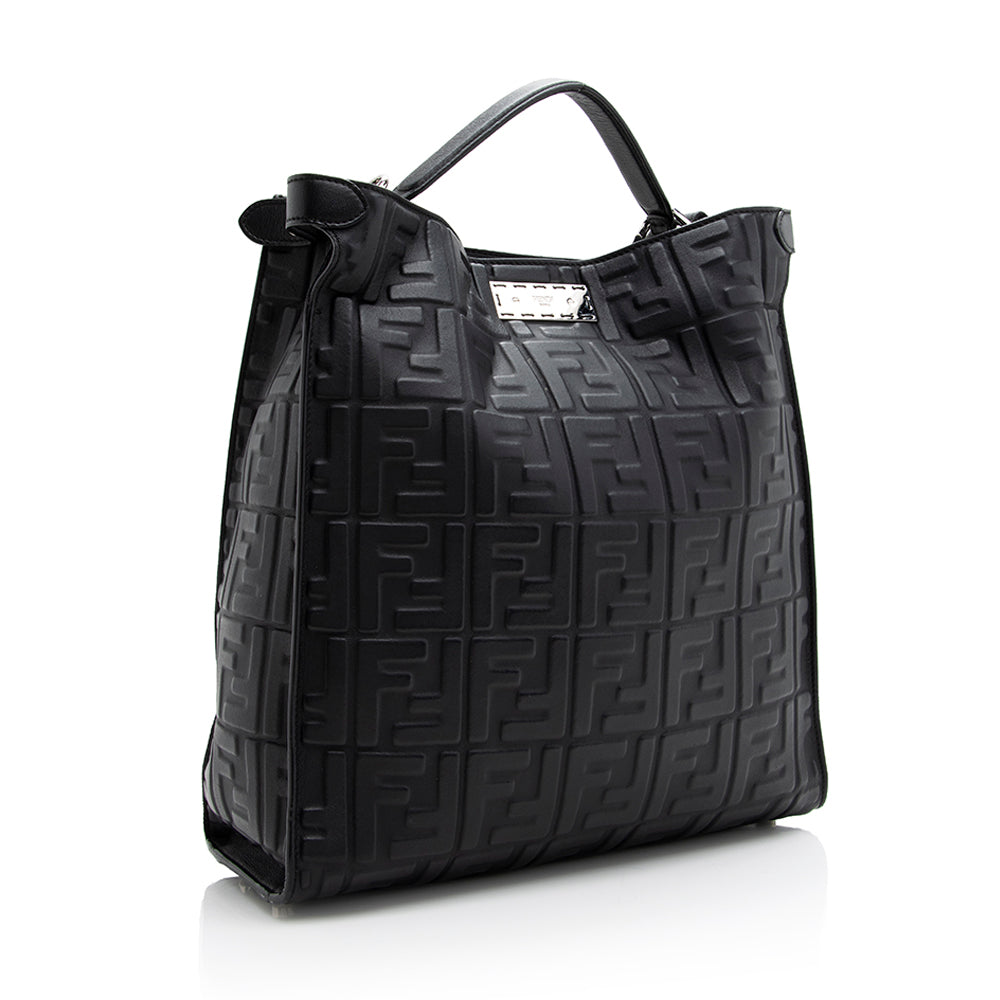 Fendi Nappa Ff Peekaboo Lite Bag Shf Embossed Crossbody Bag
