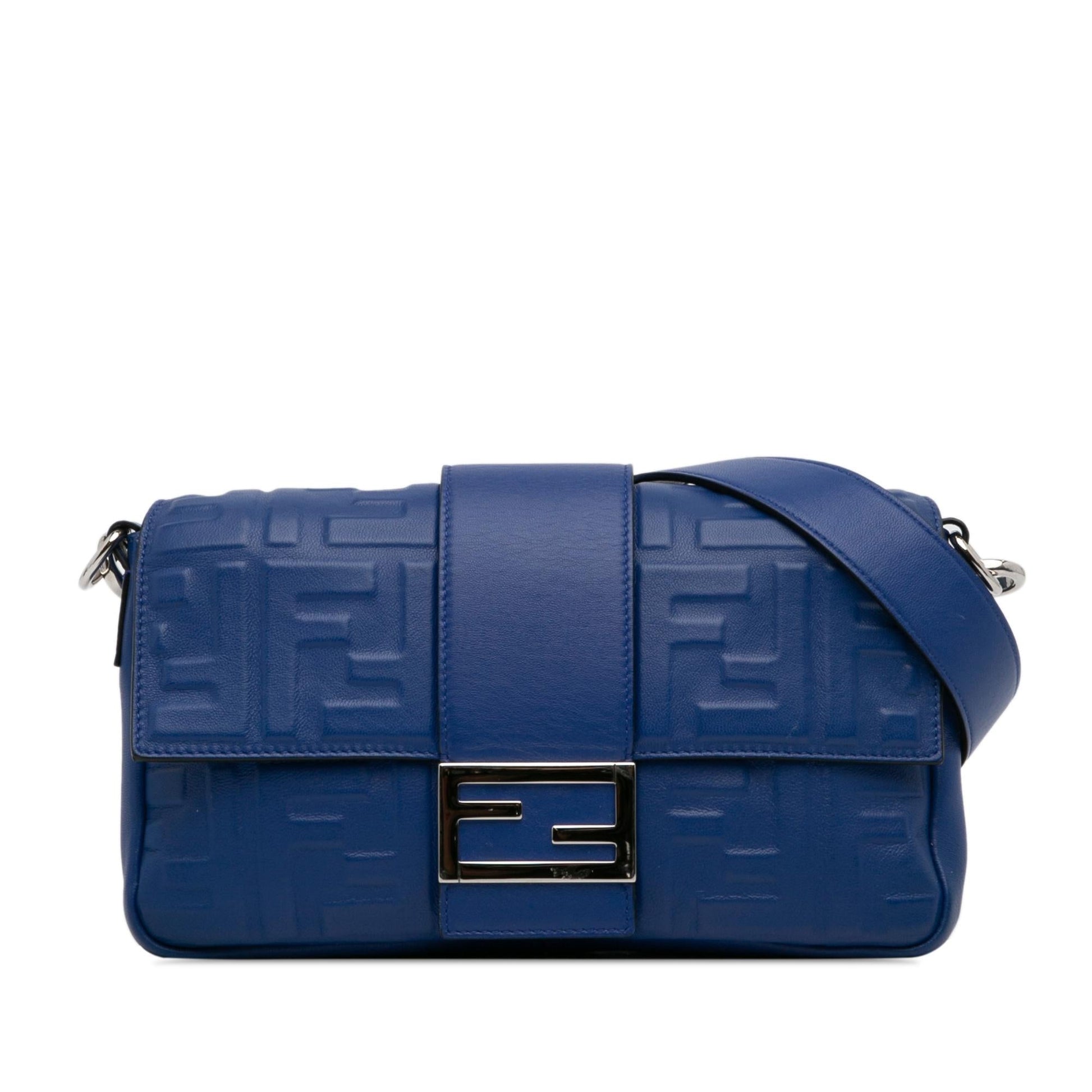 Fendi Nappa Ff Belt Baguette Shg Qbksoa Handbag Embossed