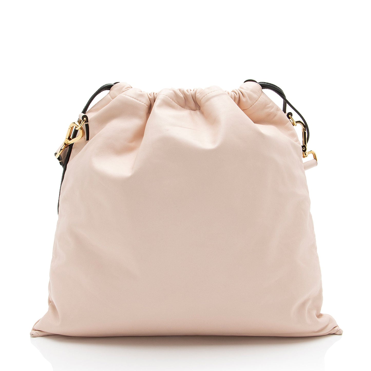 Fendi Nappa Drawstring Shoulder Bag Leather Medium