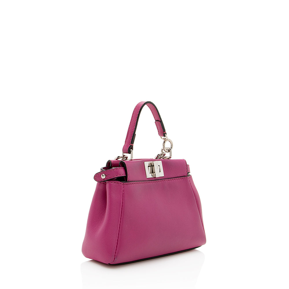 Fendi Nappa Peekaboo Shoulder Bag Shf Leather Micro