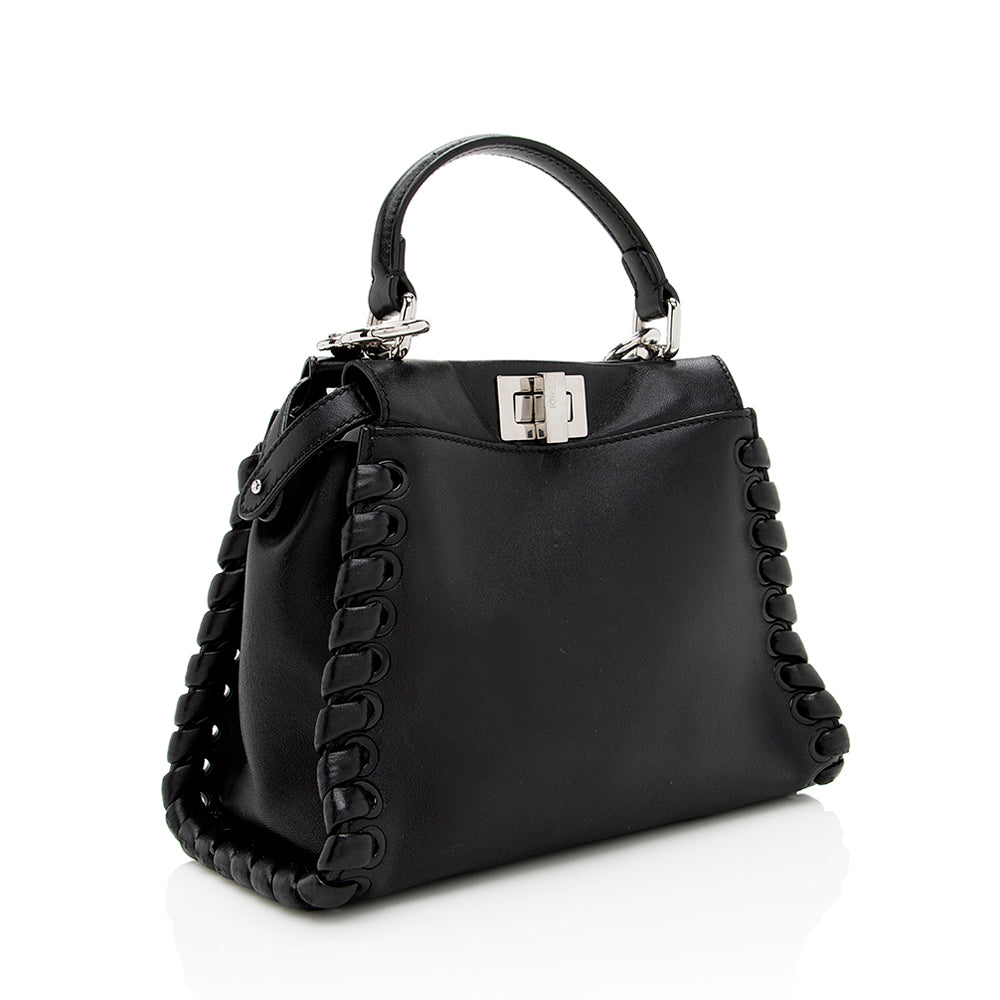 Fendi Nappa Whipstitch Peekaboo Shoulder Bag Shf Leather Mini
