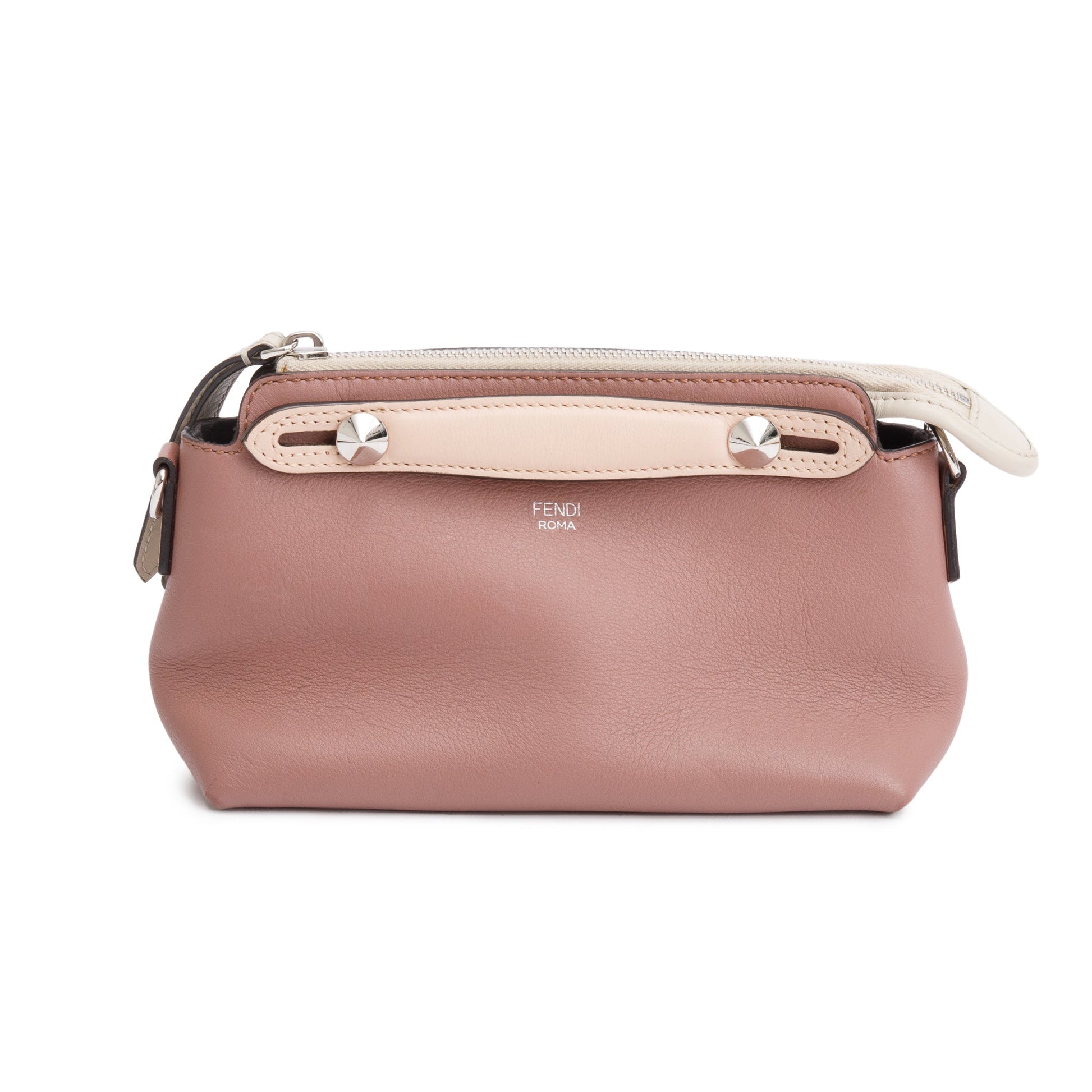 Fendi Neutral Vitello Dolce By The Way Boston Mini Travel Bag