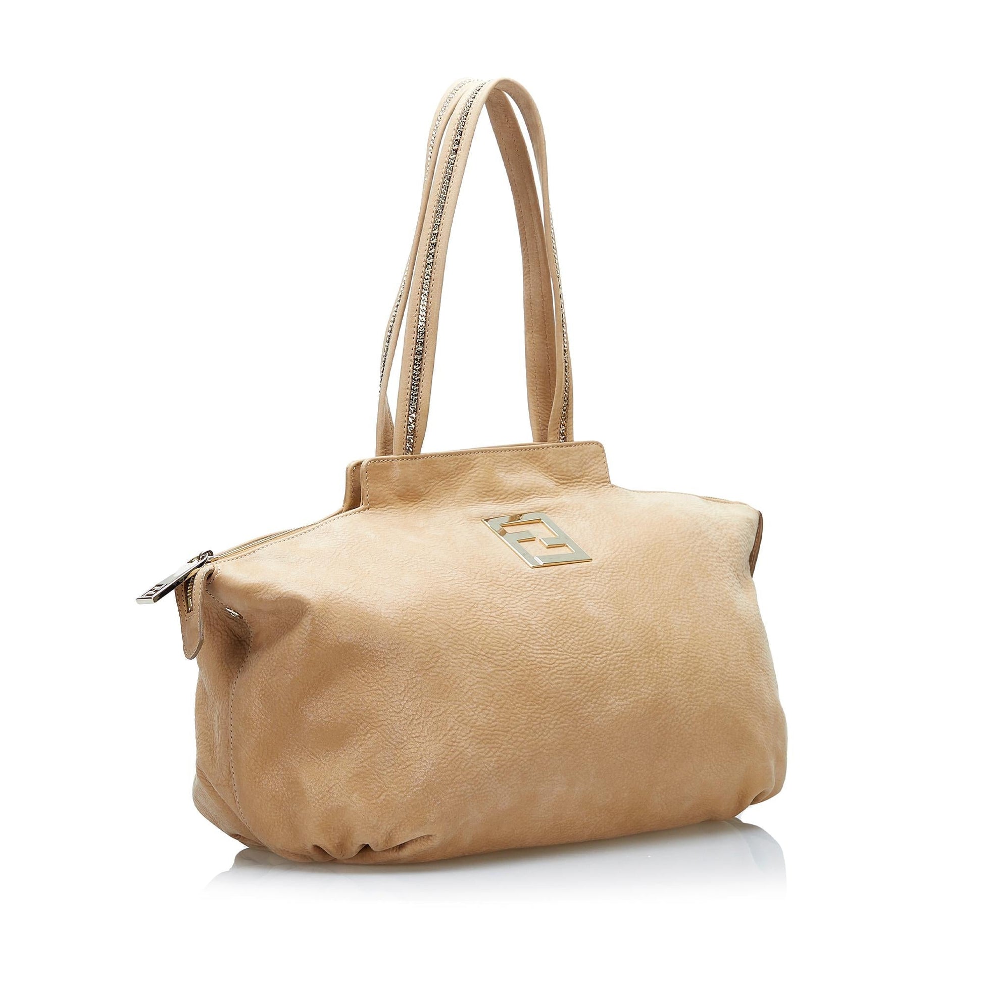 Fendi Nubuck Chains Tote Shg Tote Bag