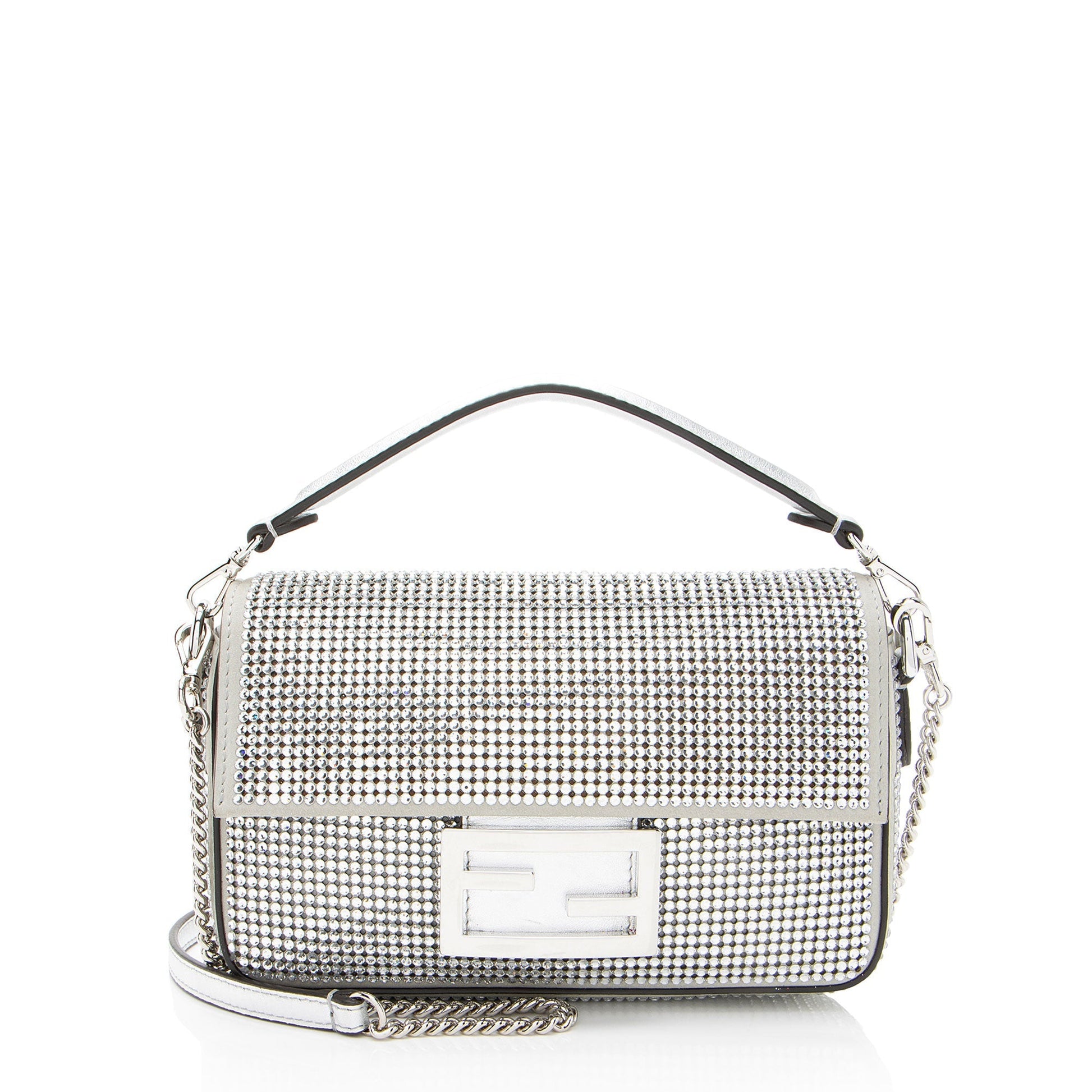 Fendi Nubuck Crystal Baguette Shf Euhxv9 Crossbody Bag Mini Shoulder Bag