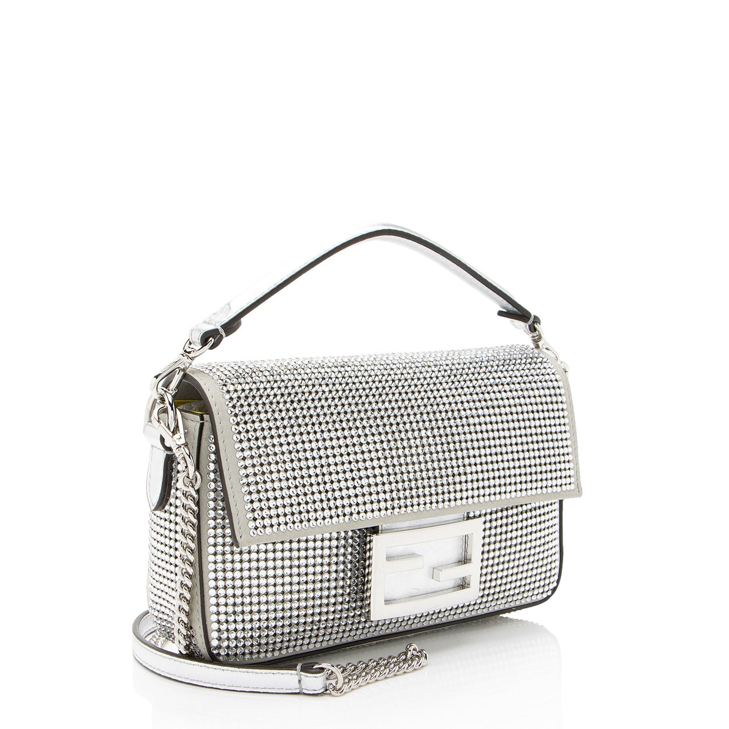 Fendi Nubuck Crystal Baguette Shf Euhxv9 Crossbody Bag Mini Shoulder Bag