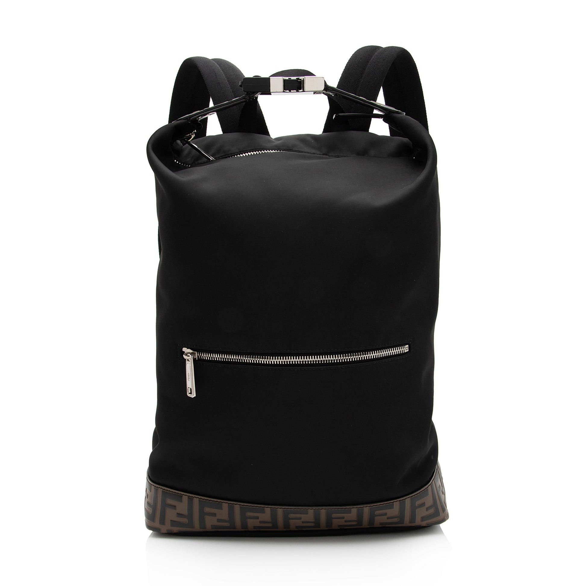 Fendi Ff Calfskin Santander Backpack Shf Fmxhgb Nylon Embossed Shoulder Bag
