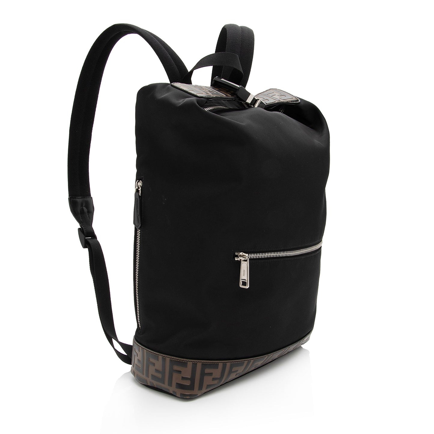 Fendi Ff Calfskin Santander Backpack Shf Fmxhgb Nylon Embossed Shoulder Bag