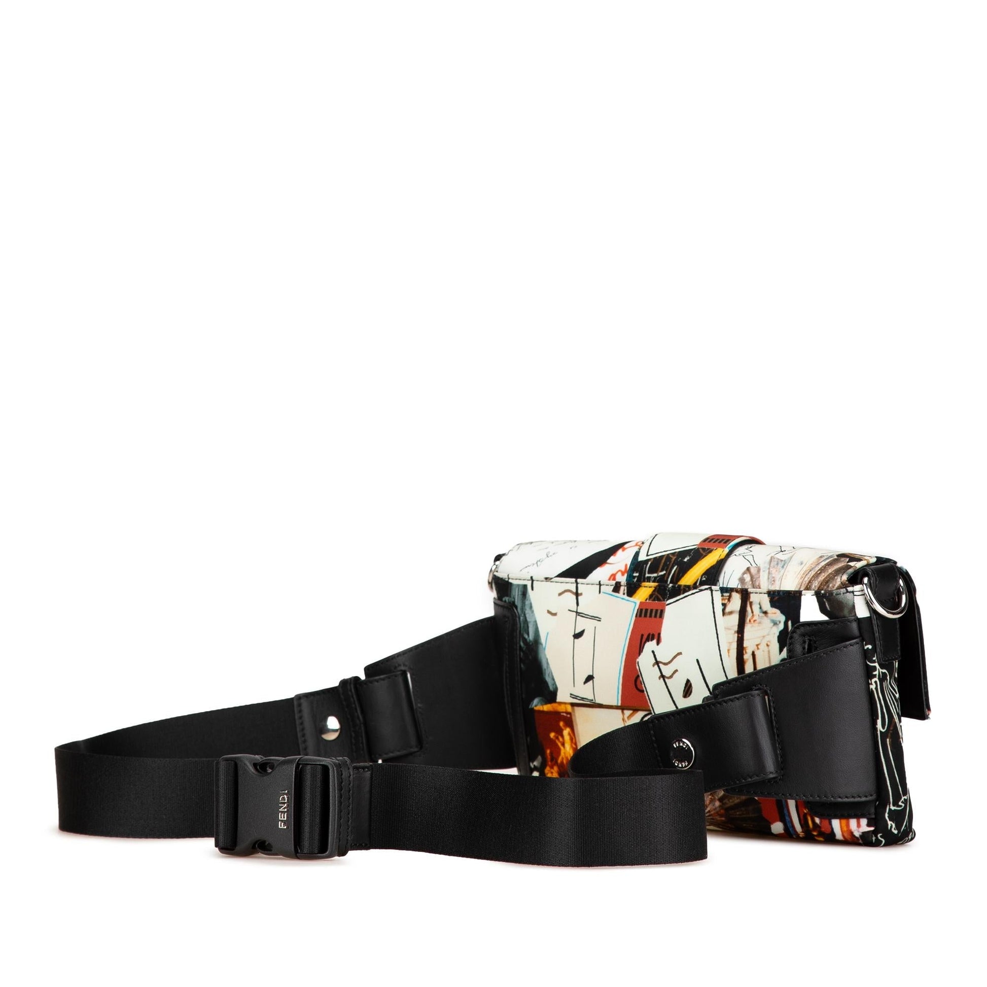 Fendi Karl Kollage Convertible Belt Baguette Handbag Nylon