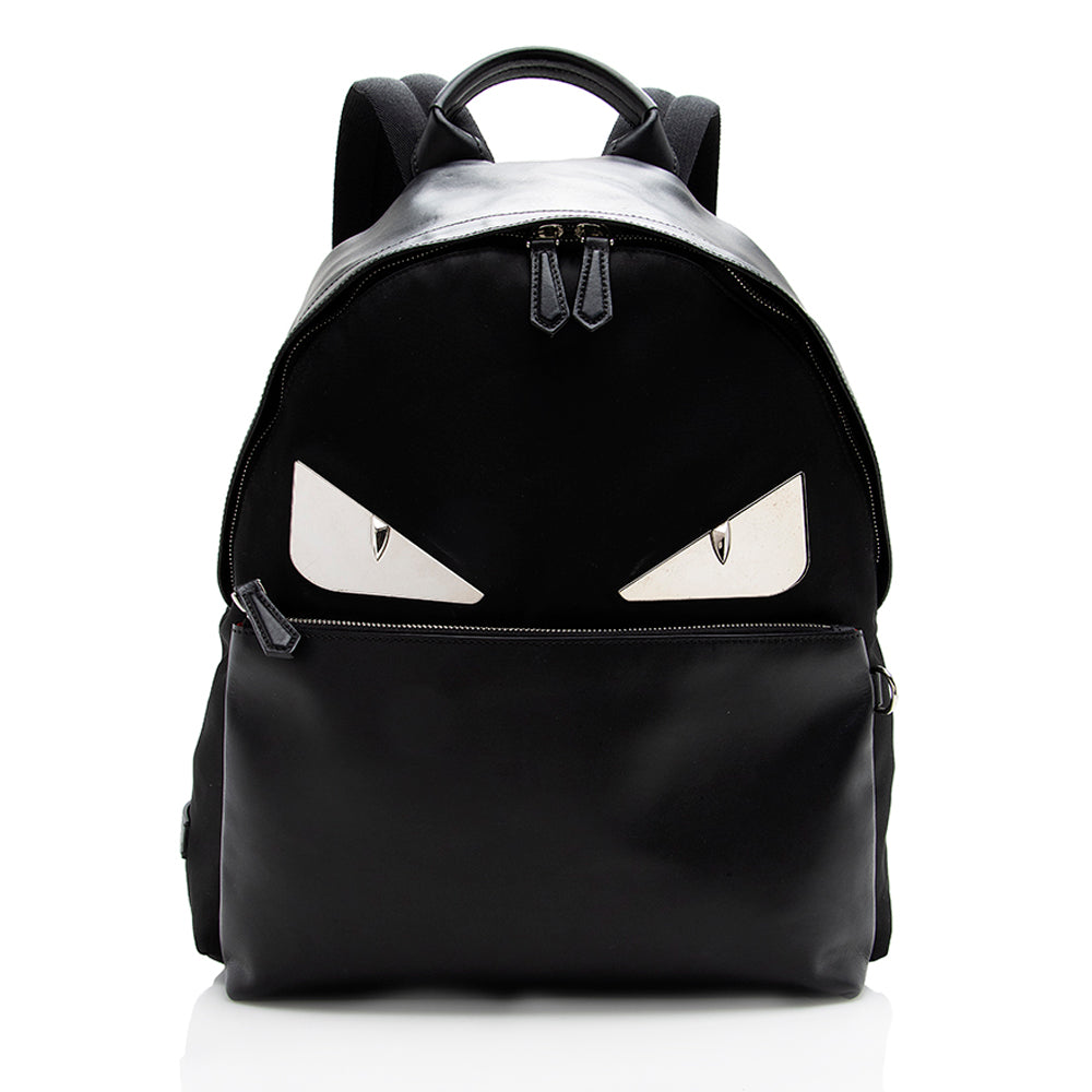 Fendi Bags Bugs Backpack Shf Leather Nylon Shoulder Bag
