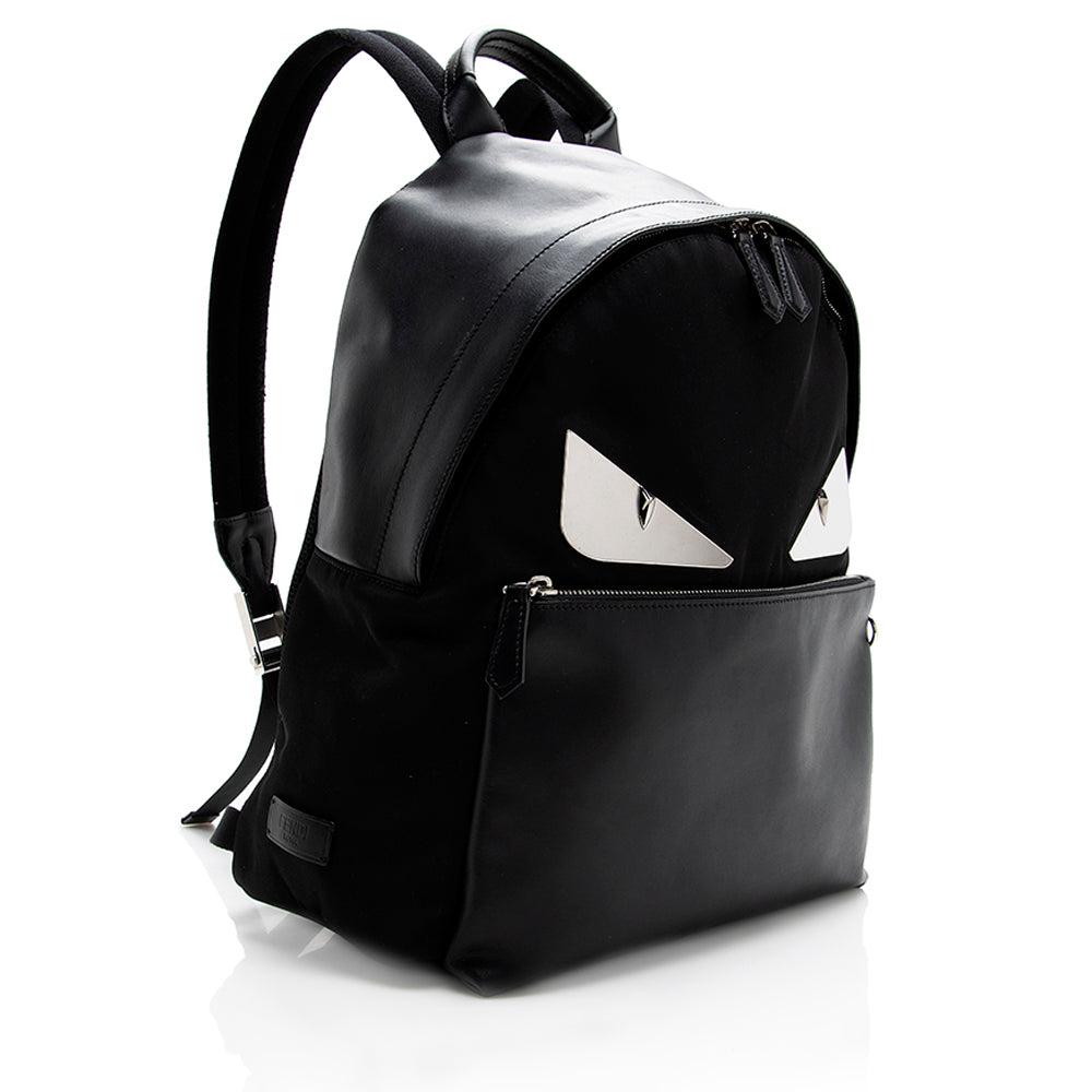 Fendi Bags Bugs Backpack Shf Leather Nylon Shoulder Bag