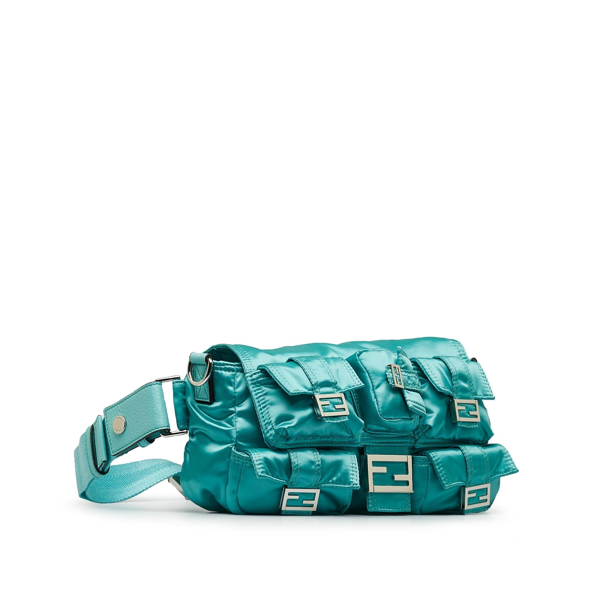 Fendi Multipocket Baguette Shg Siauph Satchel Bag Nylon
