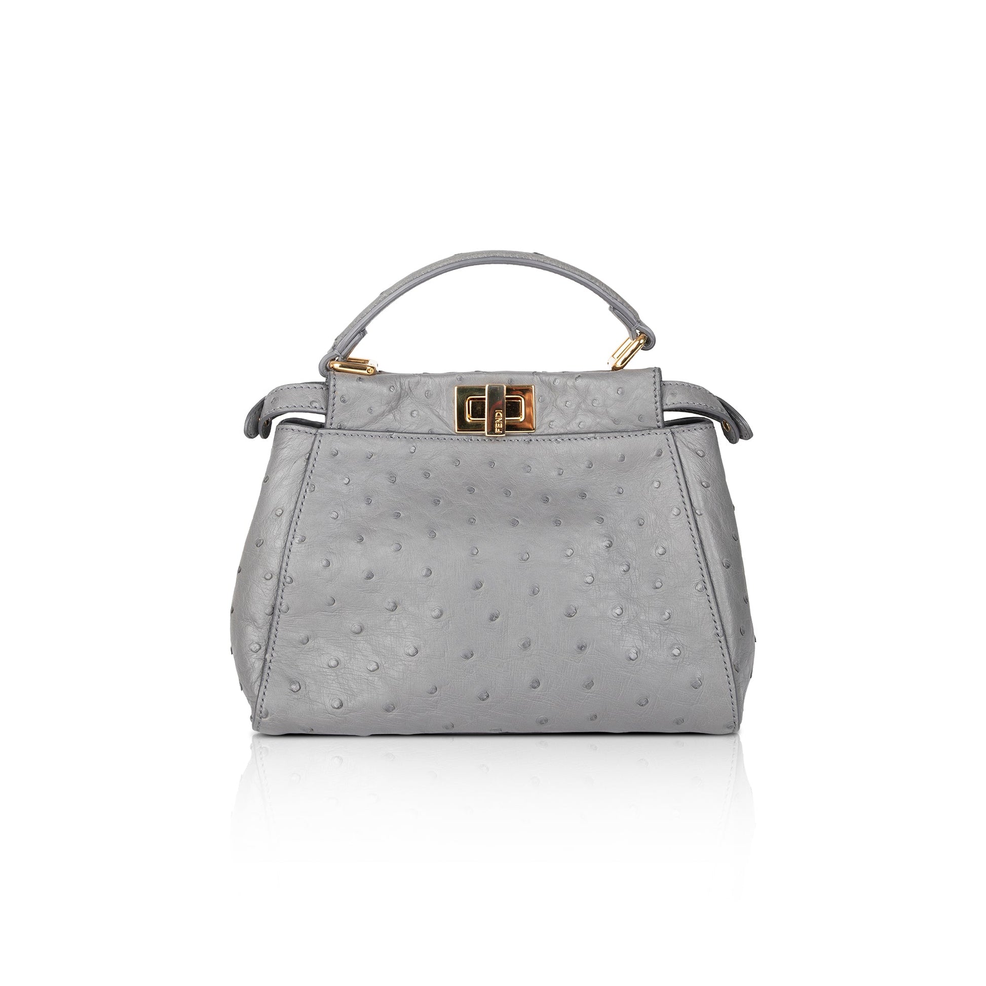 Fendi Ostrich Peekaboo Isseu Bag Mini Travel Bag Bag 39265