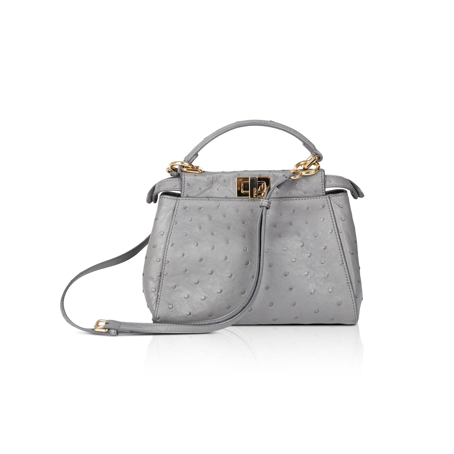 Fendi Ostrich Peekaboo Isseu Bag Mini Travel Bag Bag 39265