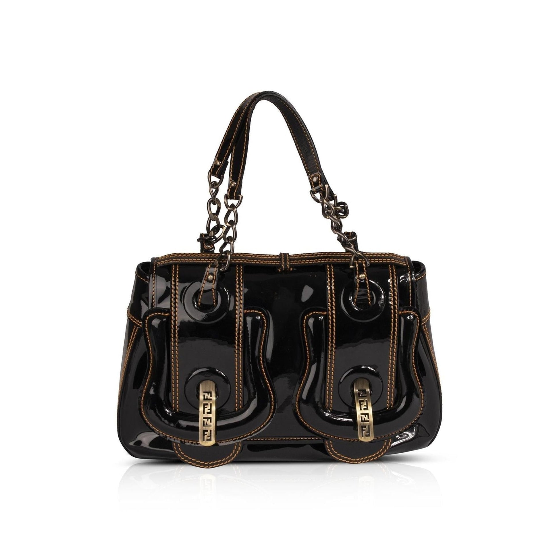 Fendi Patent Bis Bag Flap Travel Bag