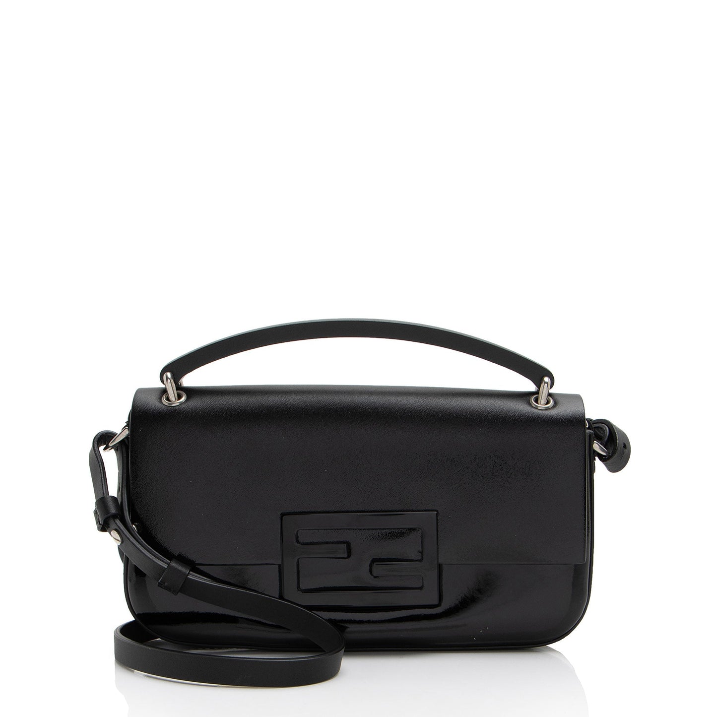 Fendi Liberty Sfumato Phone Baguette Shf Obqctt Crossbody Bag Leather Patent Shoulder Bag