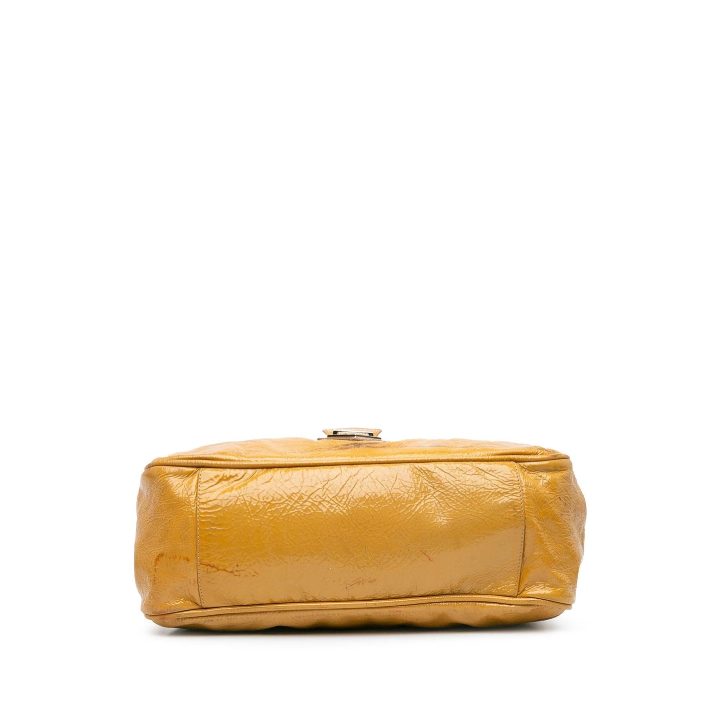 Fendi Push Lock Satchel Leather Patent Satchel Bag
