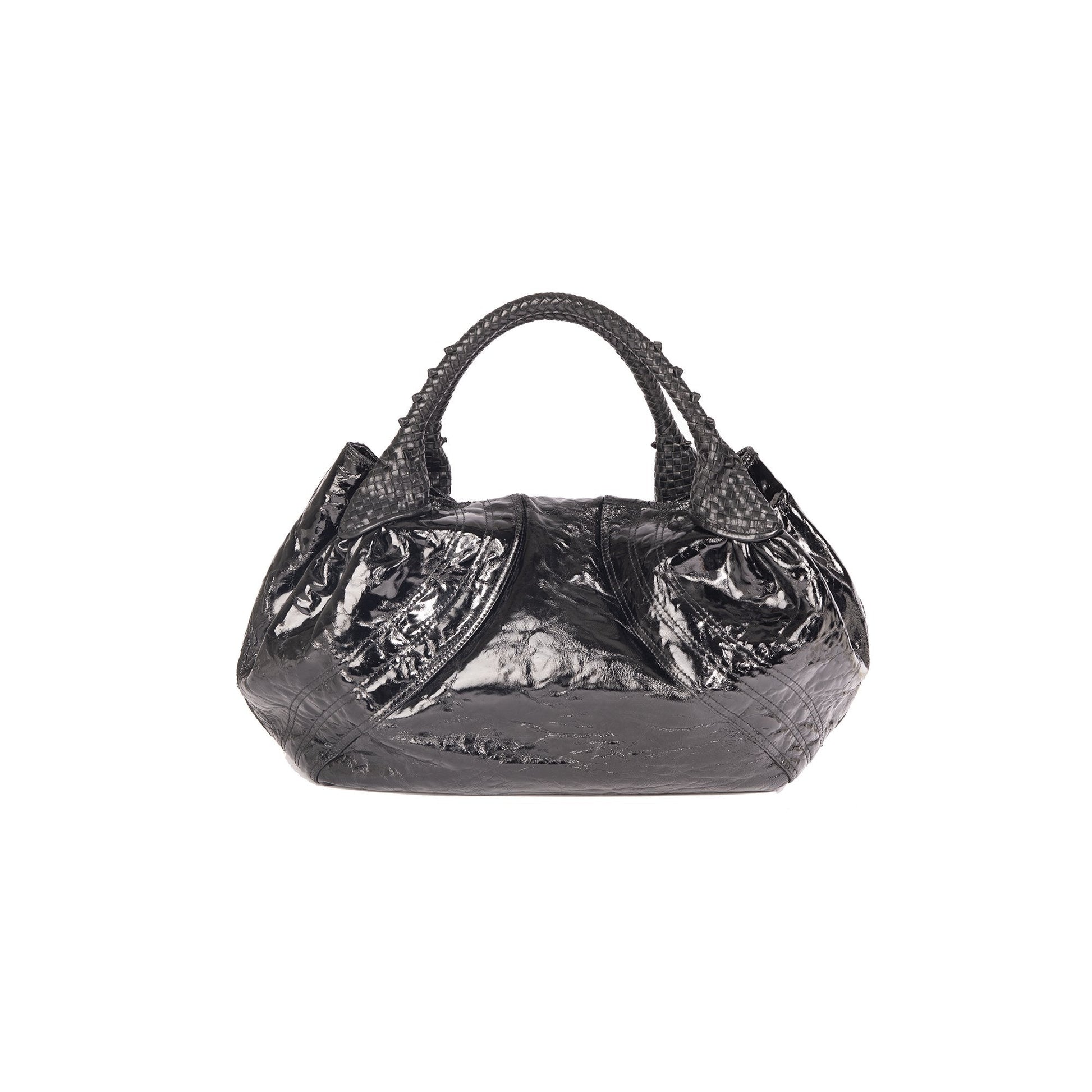 Fendi Patent Spy Hobo Leather Travel Bag