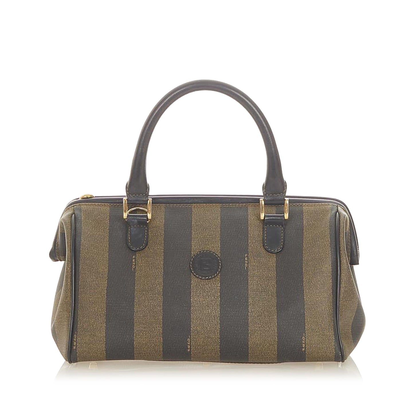 Fendi Pequin Boston Bag Shg Satchel Bag
