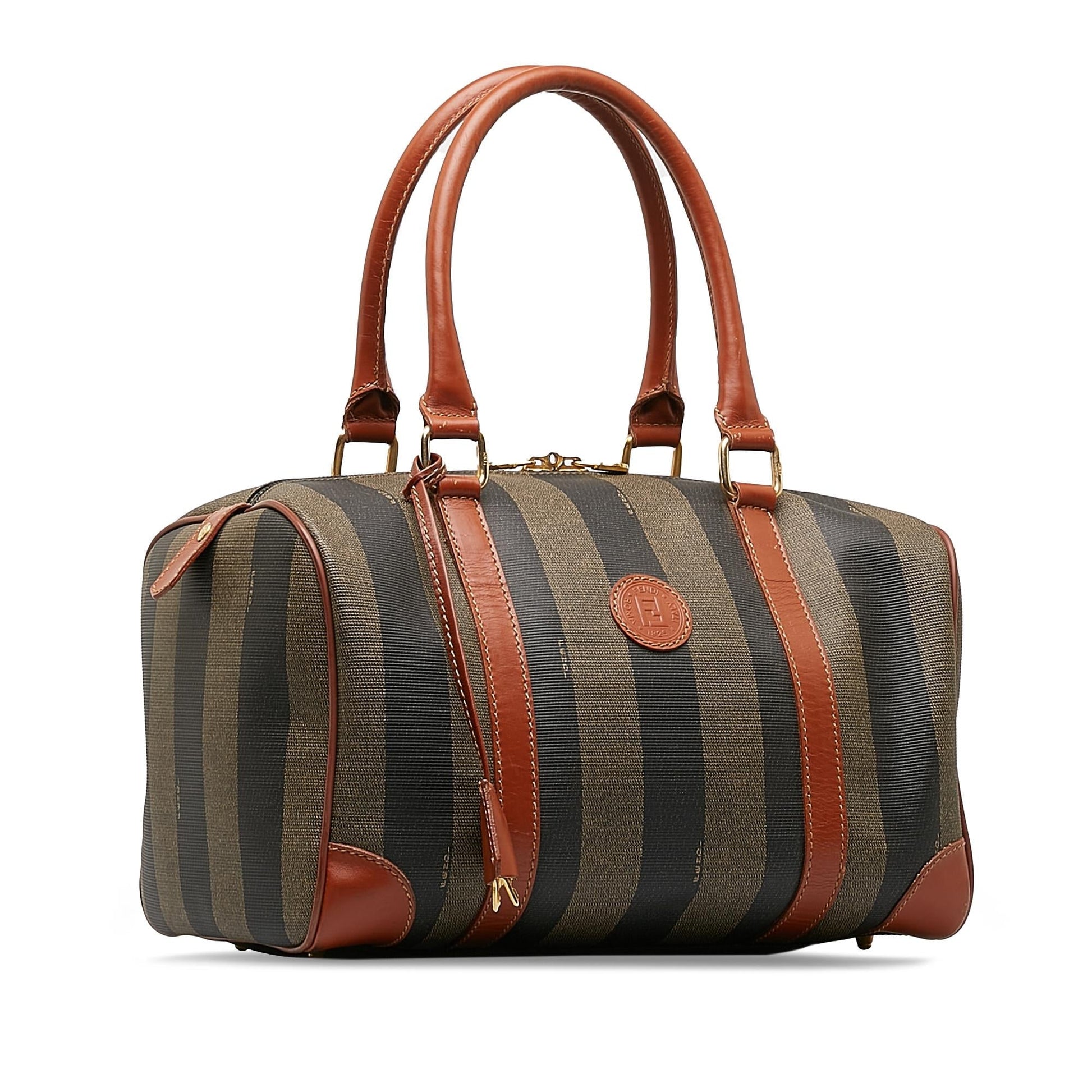 Fendi Pequin Boston Shg Pod5Gy Satchel Bag