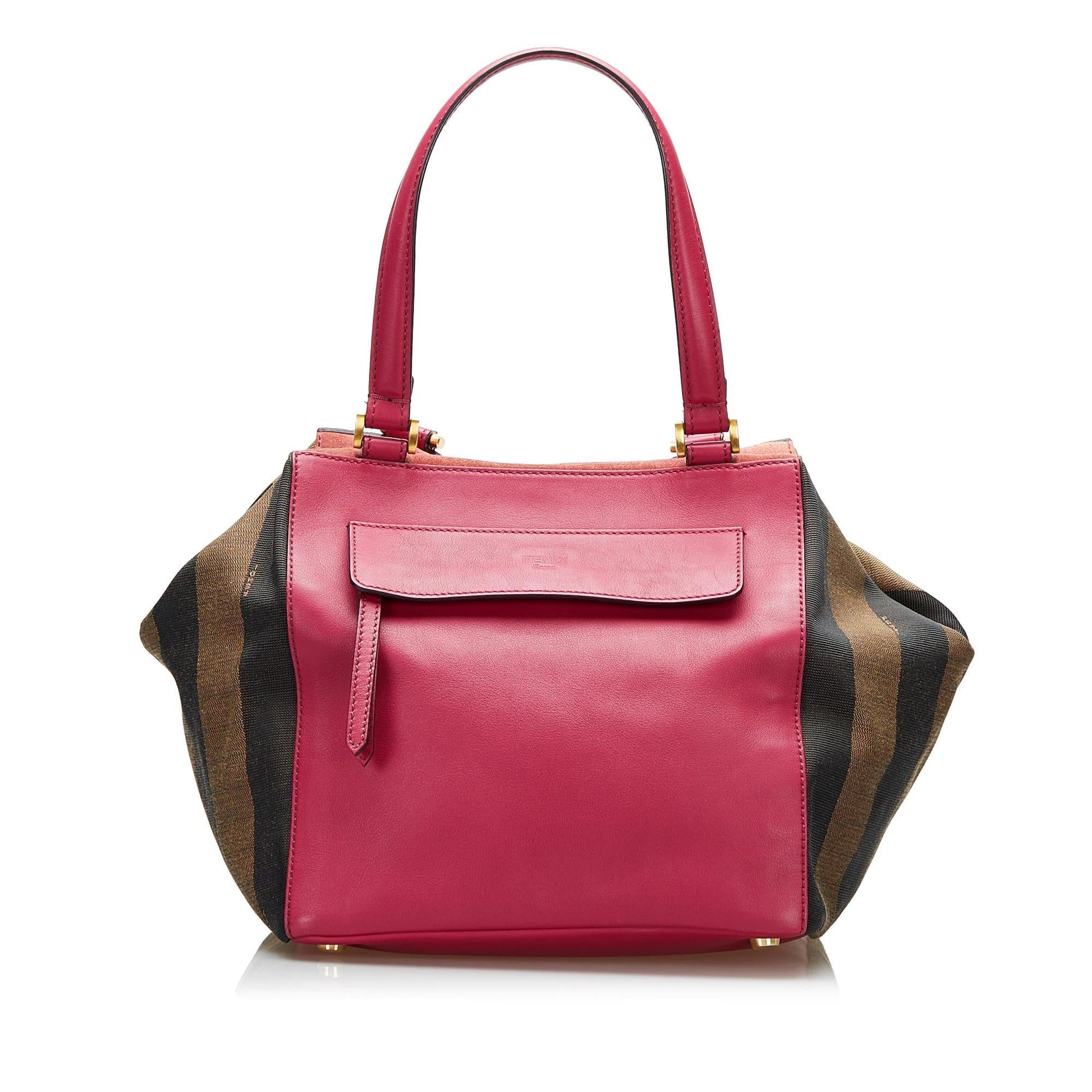 Fendi Pequin Boxy Tote Shg Tote Bag