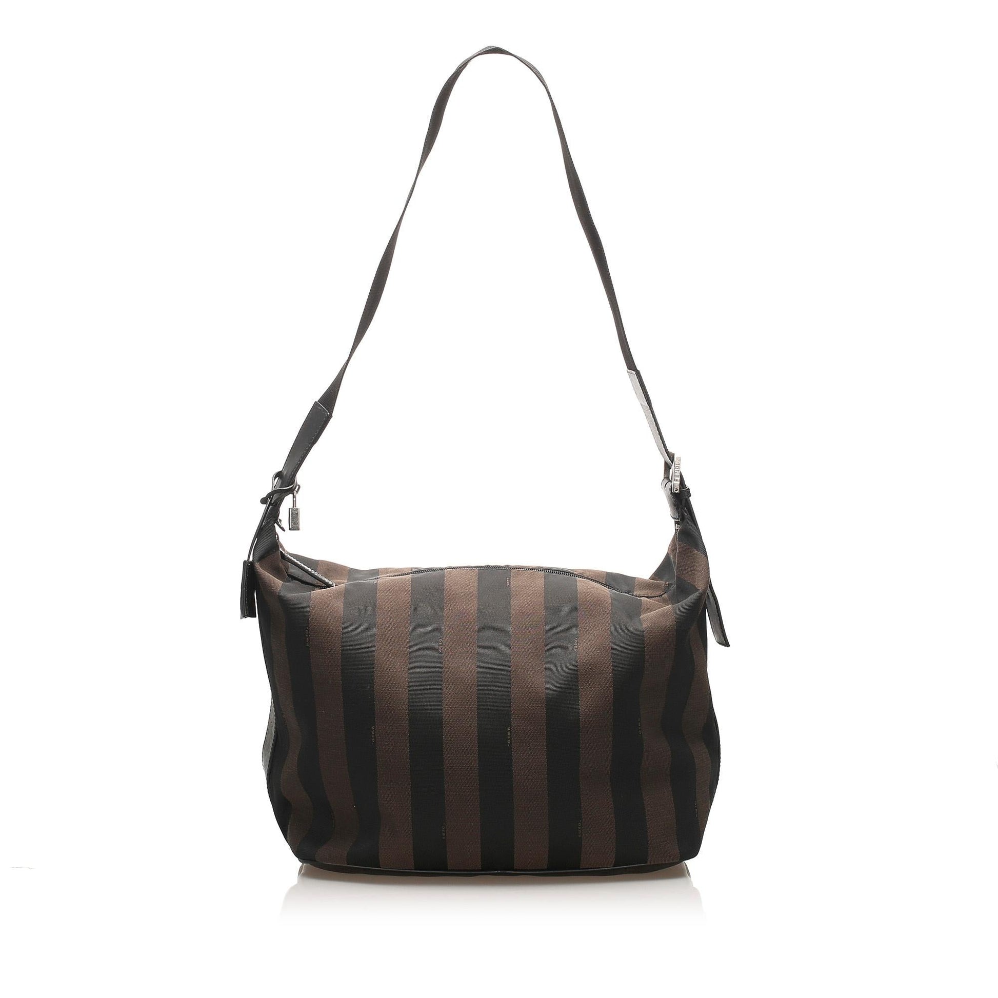 Fendi Pequin Shoulder Bag Shg Canvas