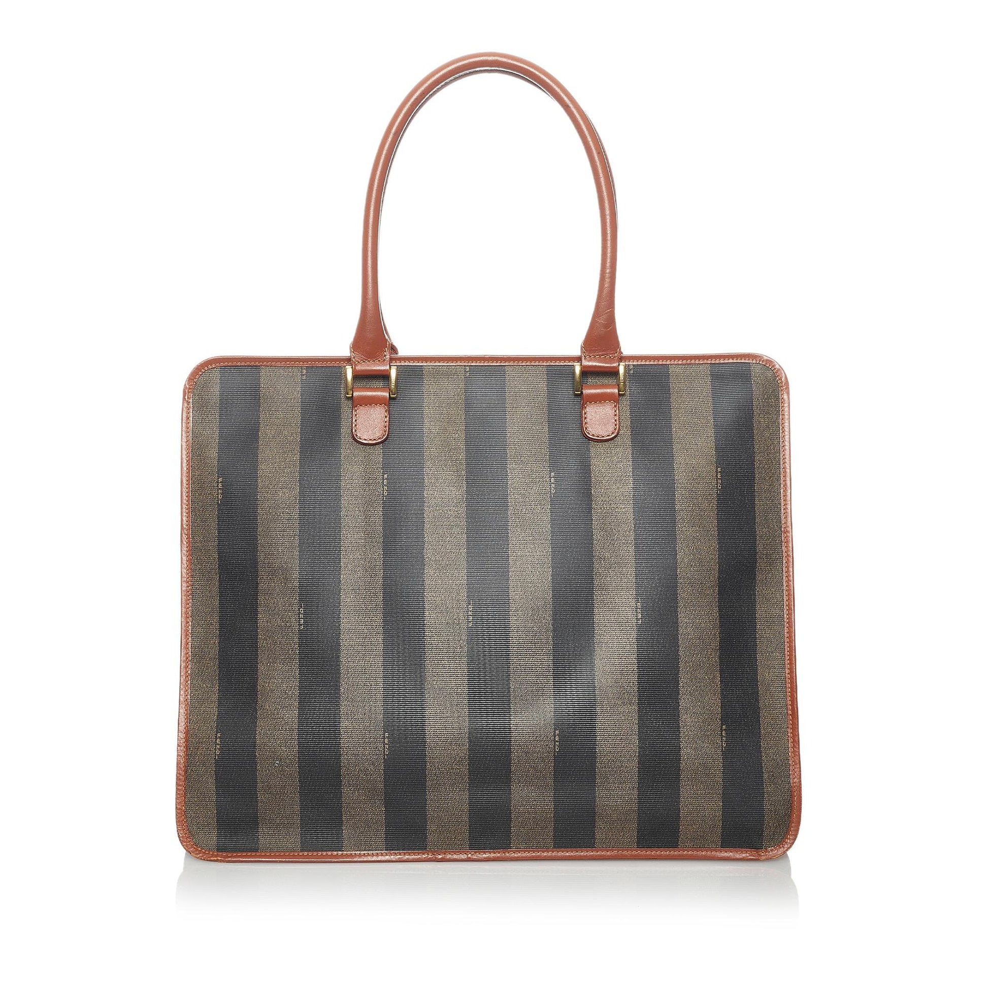 Fendi Pequin Tote Bag Shg Canvas