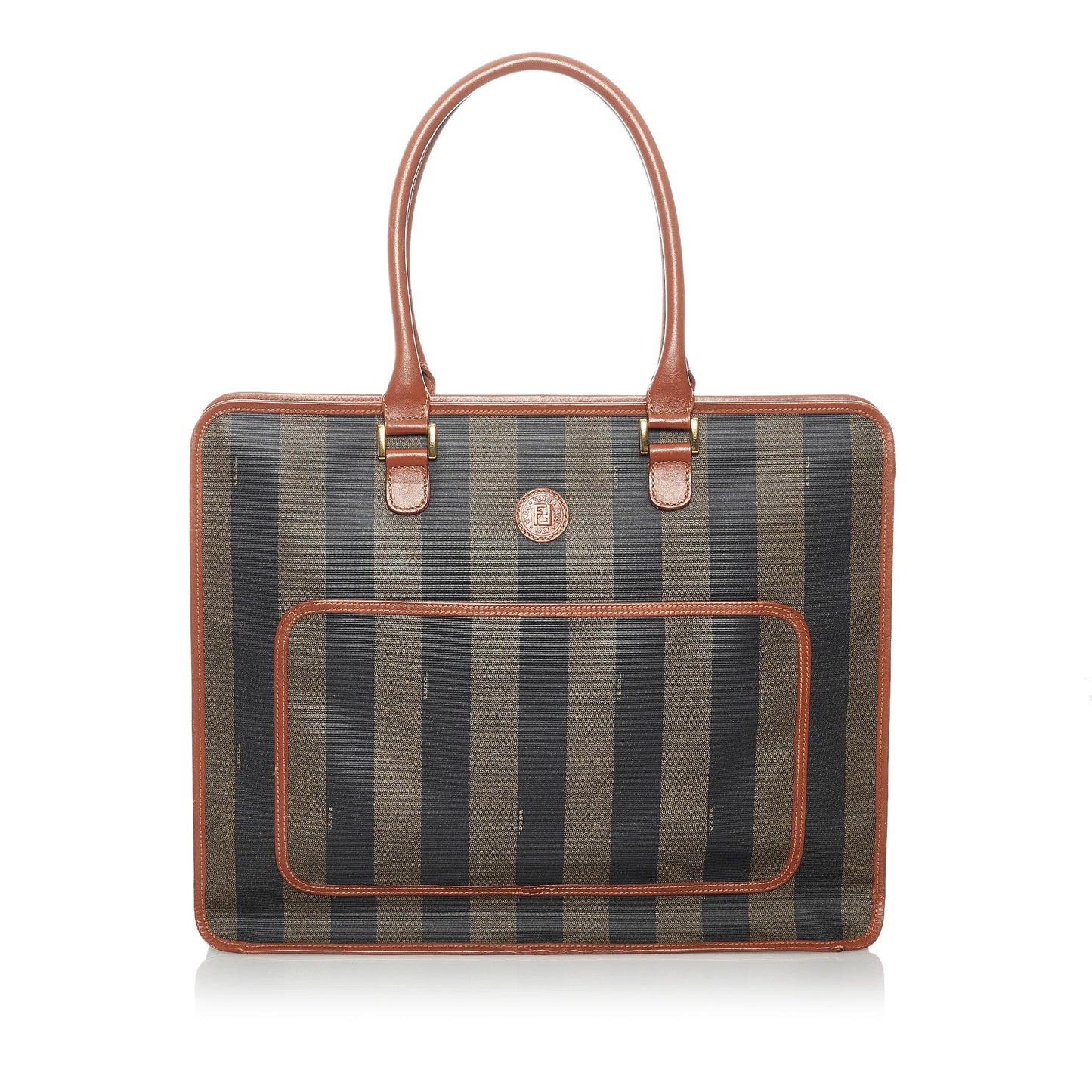 Fendi Pequin Tote Bag Shg Canvas