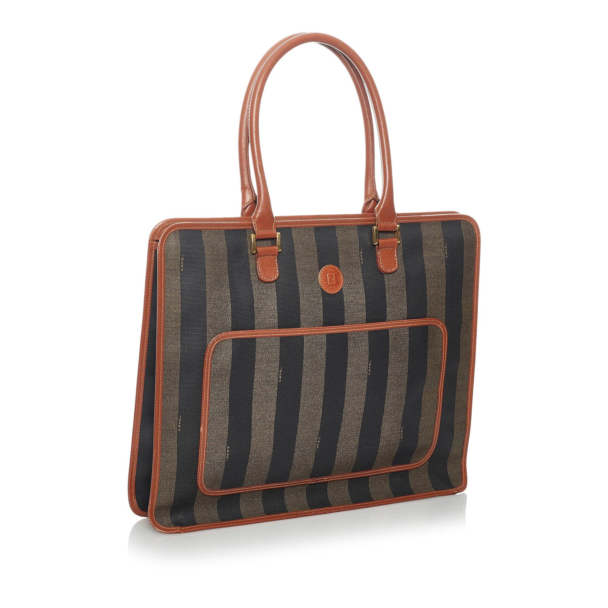 Fendi Pequin Tote Bag Shg Canvas