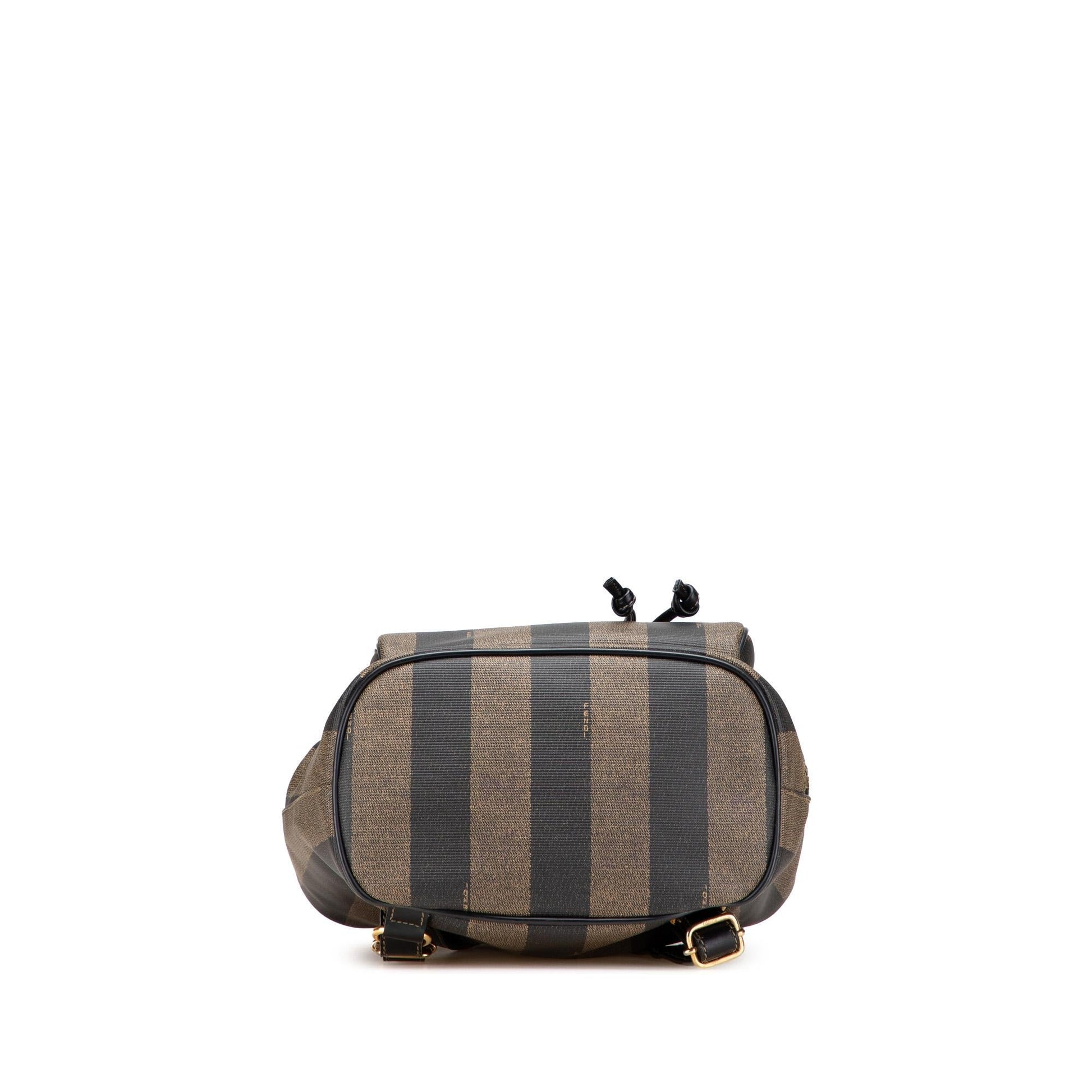 Fendi Pequin Coated Drawstring Backpack Canvas Canvas Drawstring Backpack