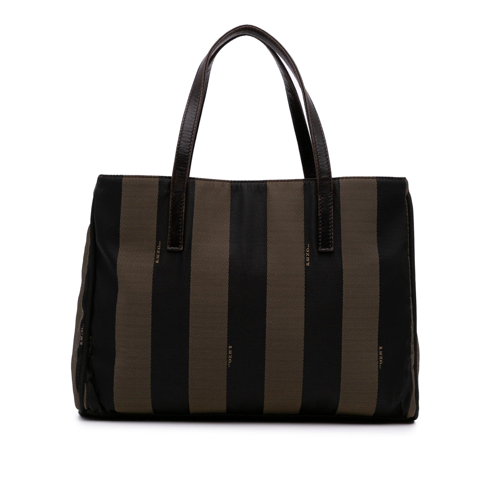 Fendi Pequin Coated Tote Canvas Tote Bag
