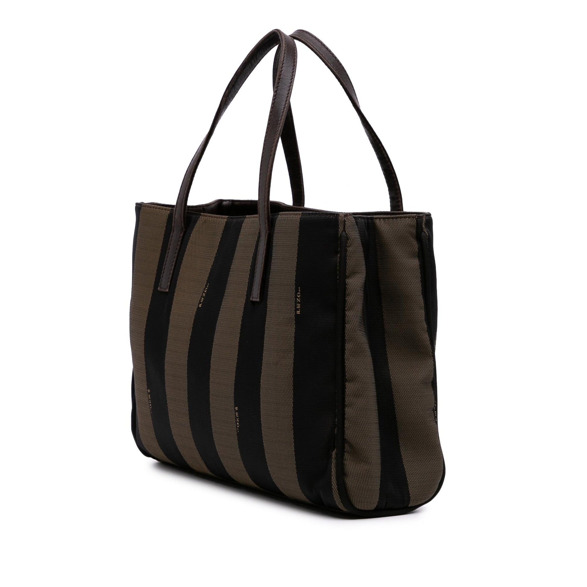 Fendi Pequin Coated Tote Canvas Tote Bag