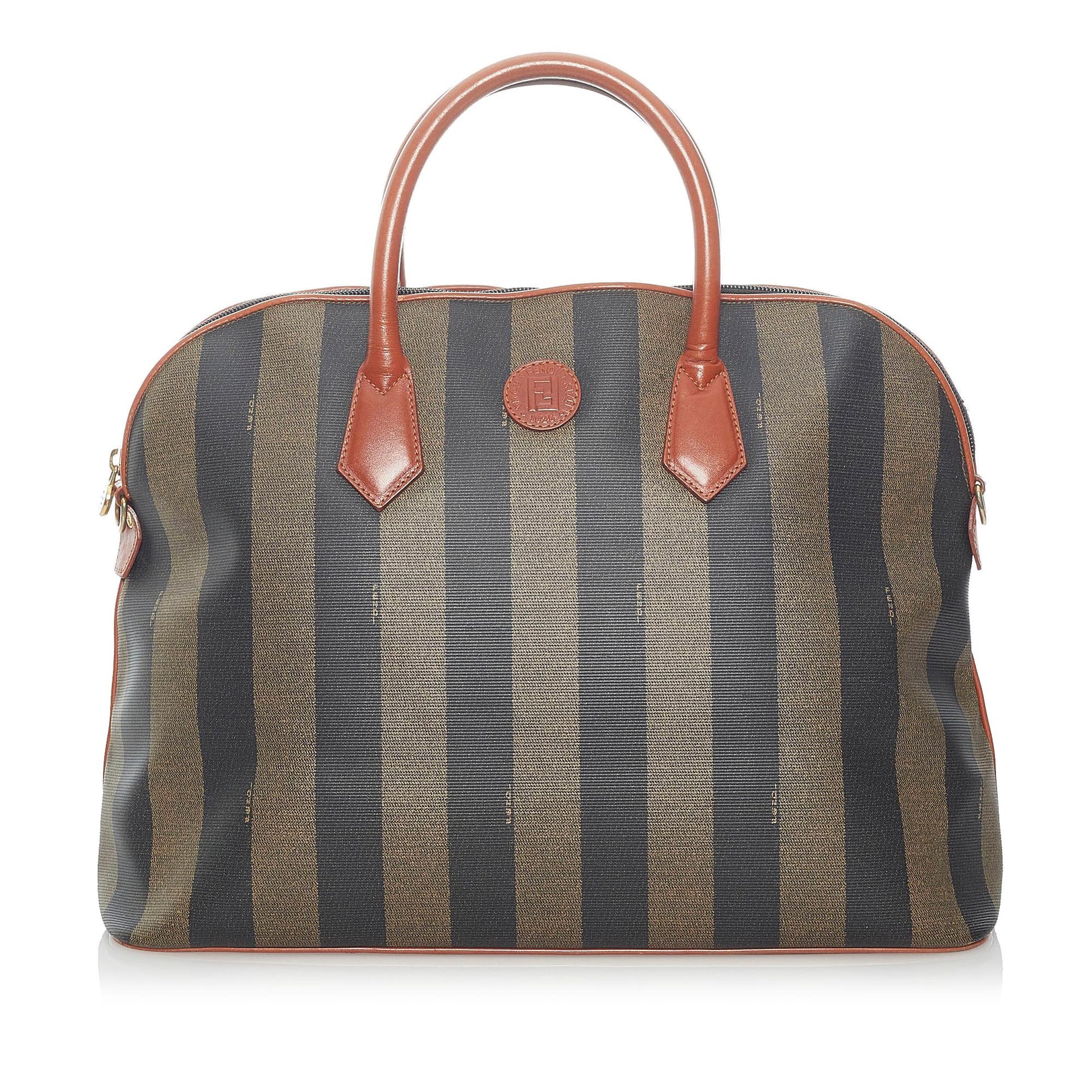 Fendi Pequin Handbag Shg Satchel Bag