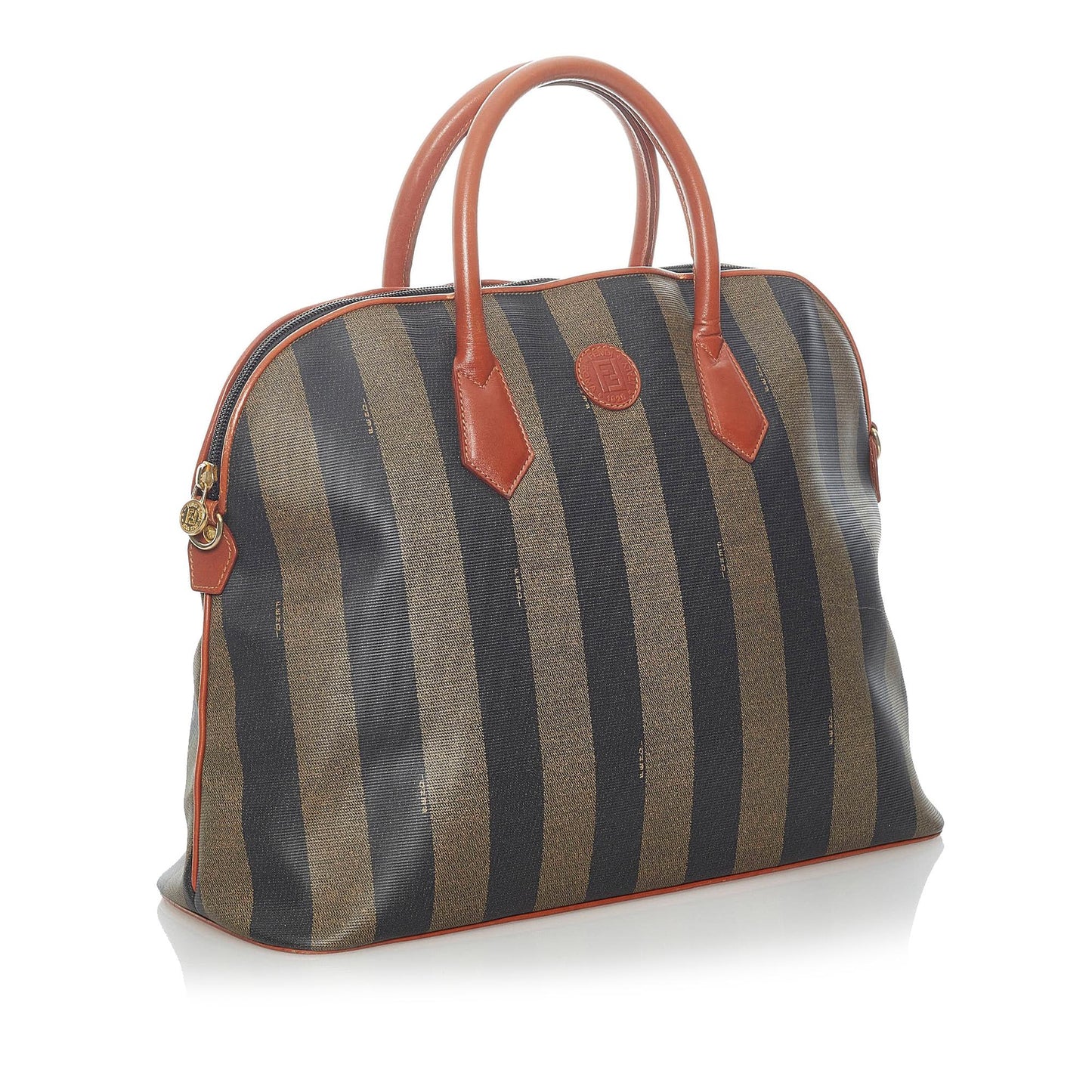 Fendi Pequin Handbag Shg Satchel Bag