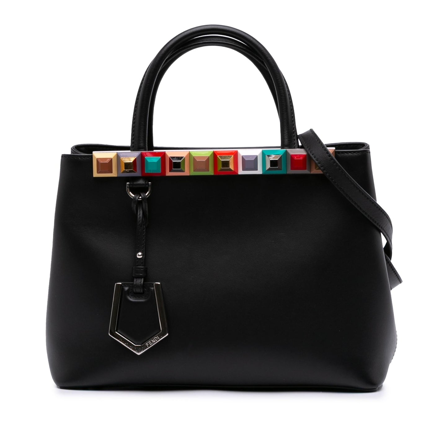 Fendi Petite Studded 2Jours Satchel Leather Satchel Bag Leather 2Jours Satchel