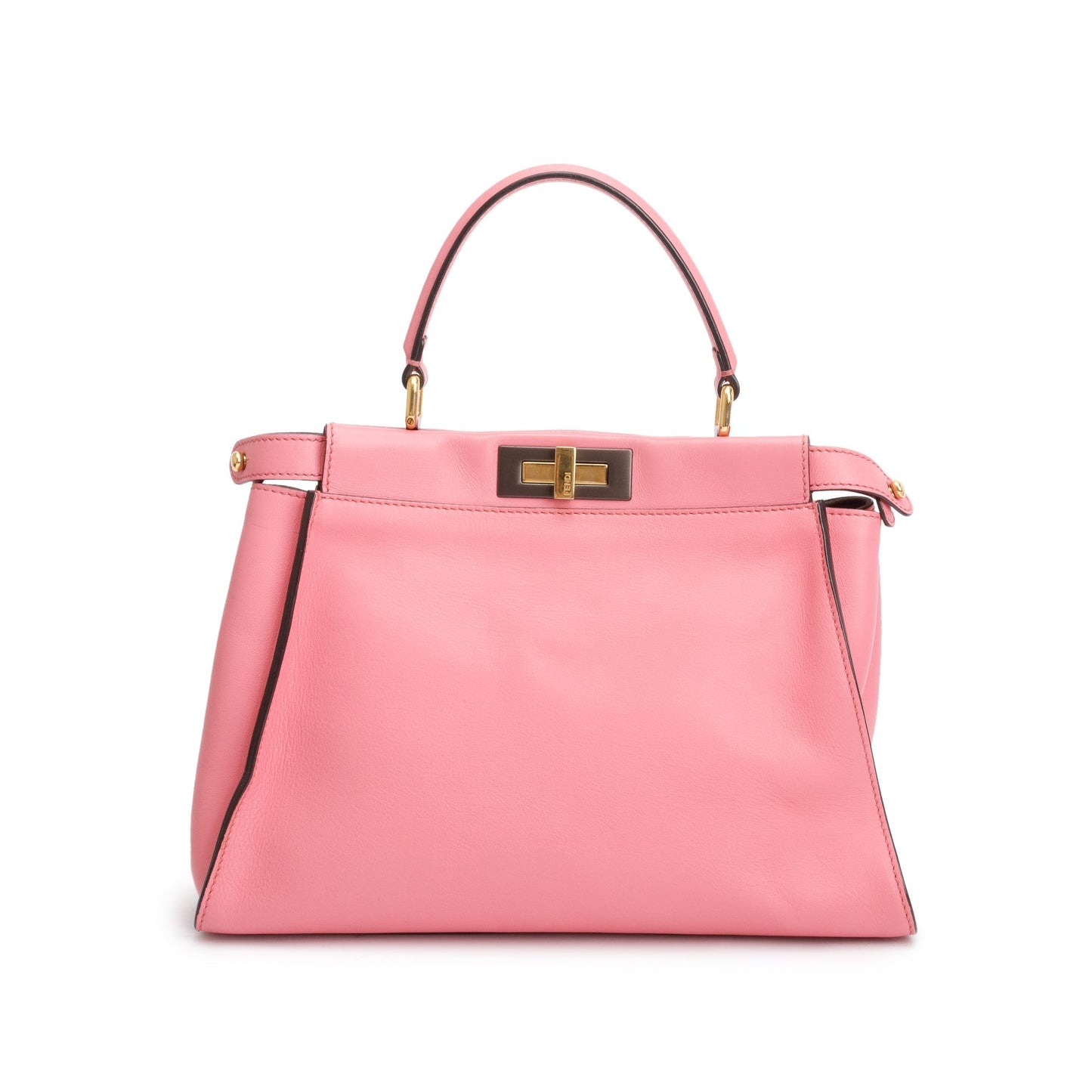 Fendi Calfskin Peekaboo Bag Leather Pink Travel Bag