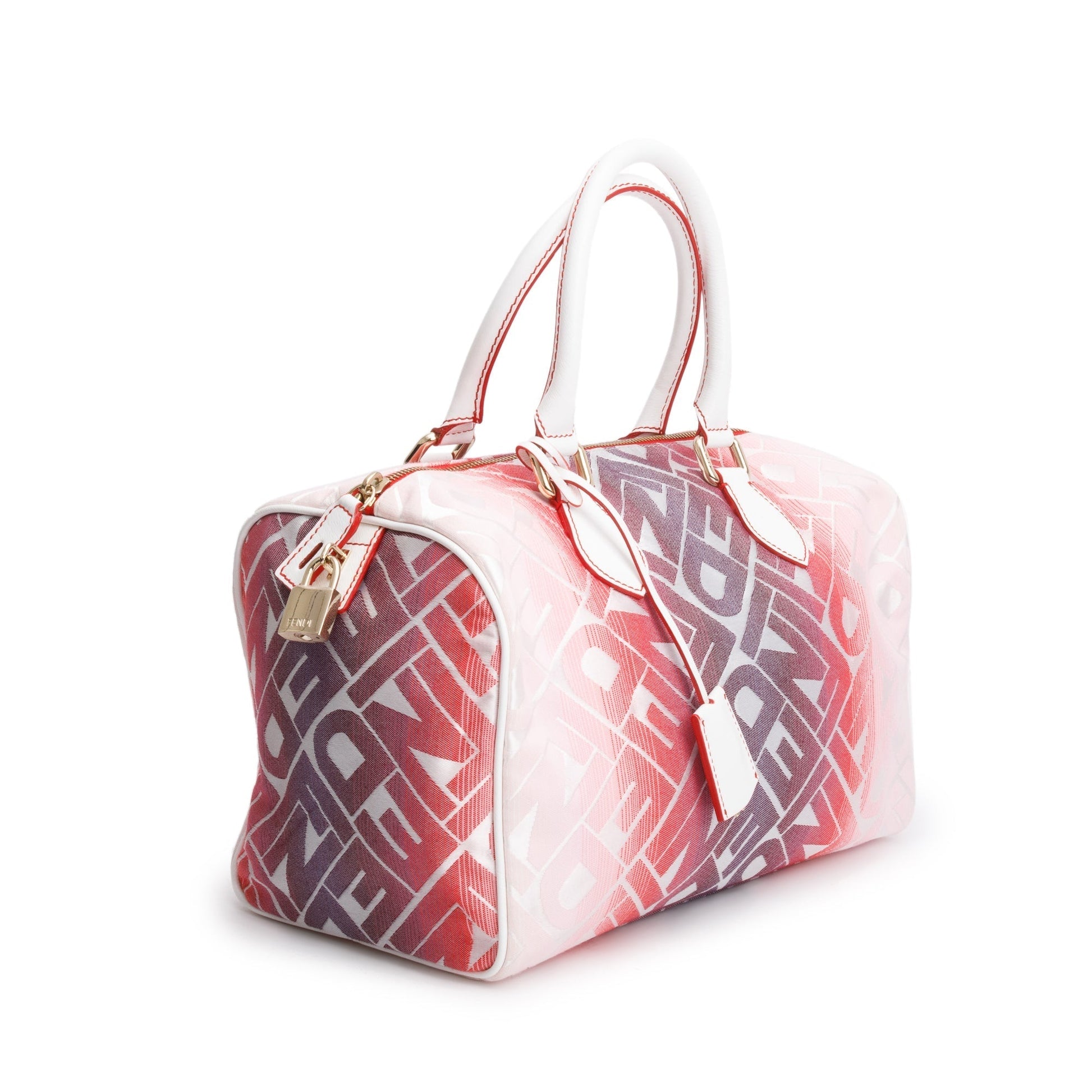 Fendi Multicolor Ombre Forever Bauletto Boston Bag Canvas Pink Travel Bag