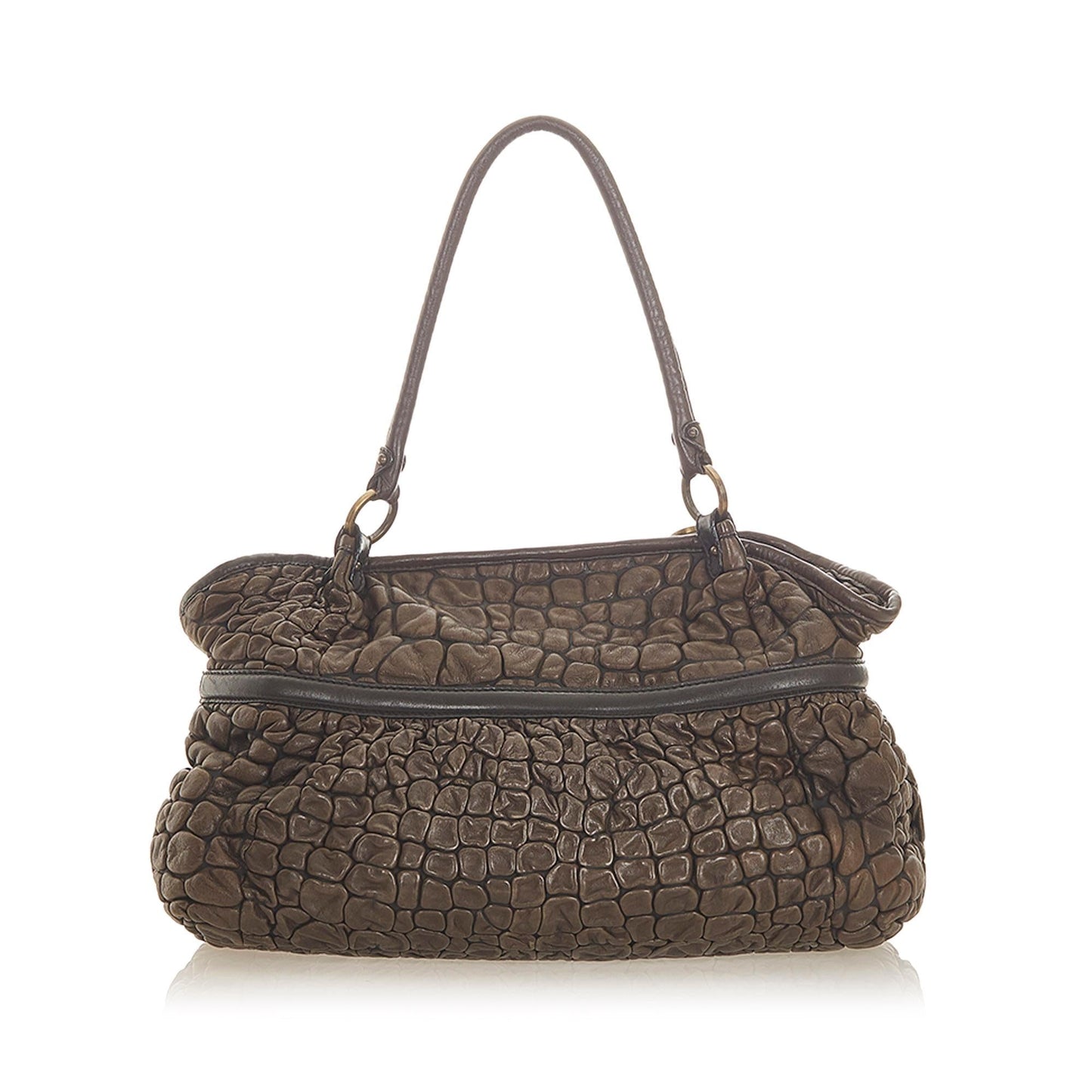 Fendi Puckered Bubble Chef Shoulder Bag Shg Leather