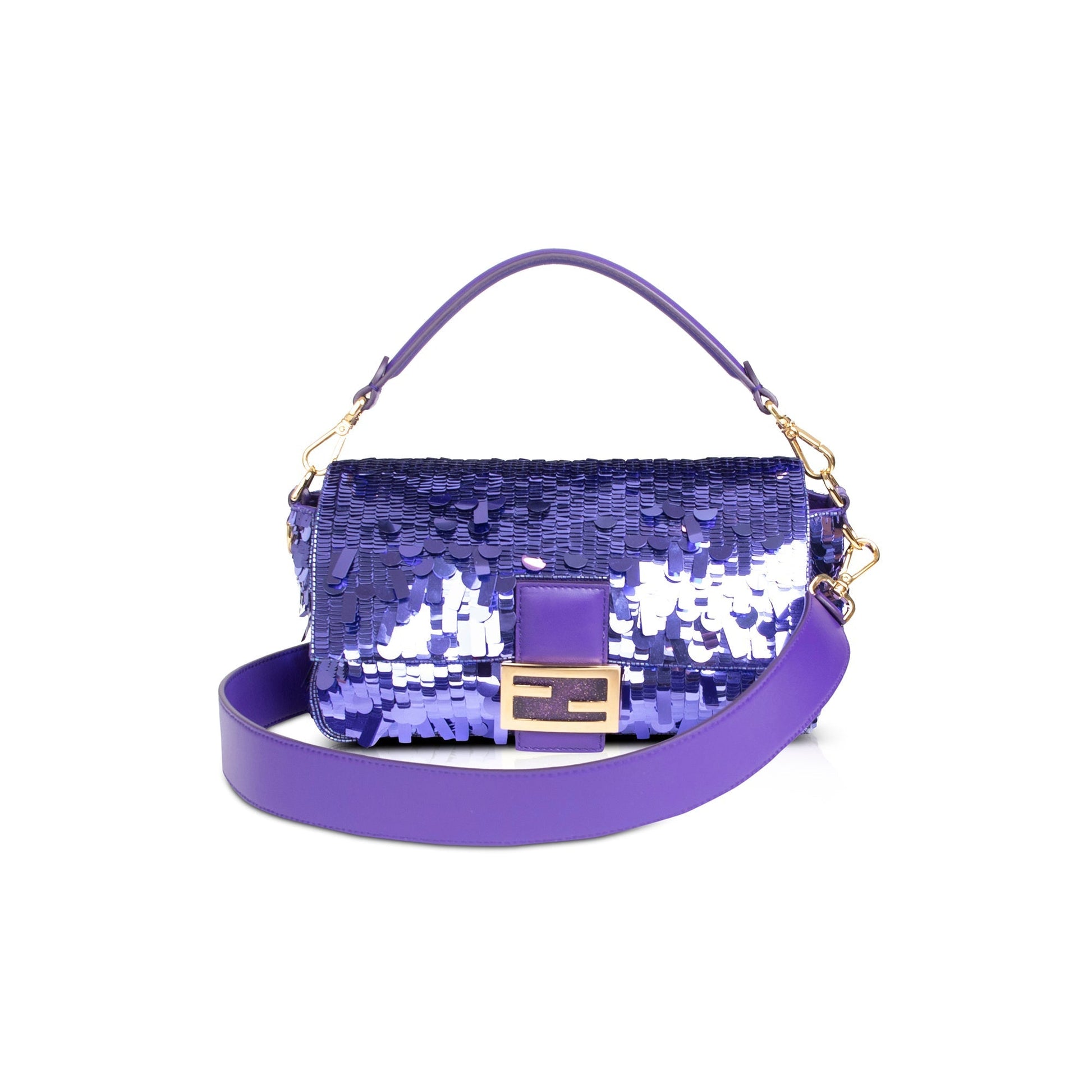 Fendi Purple Sequined Baguette Bag Travel Bag