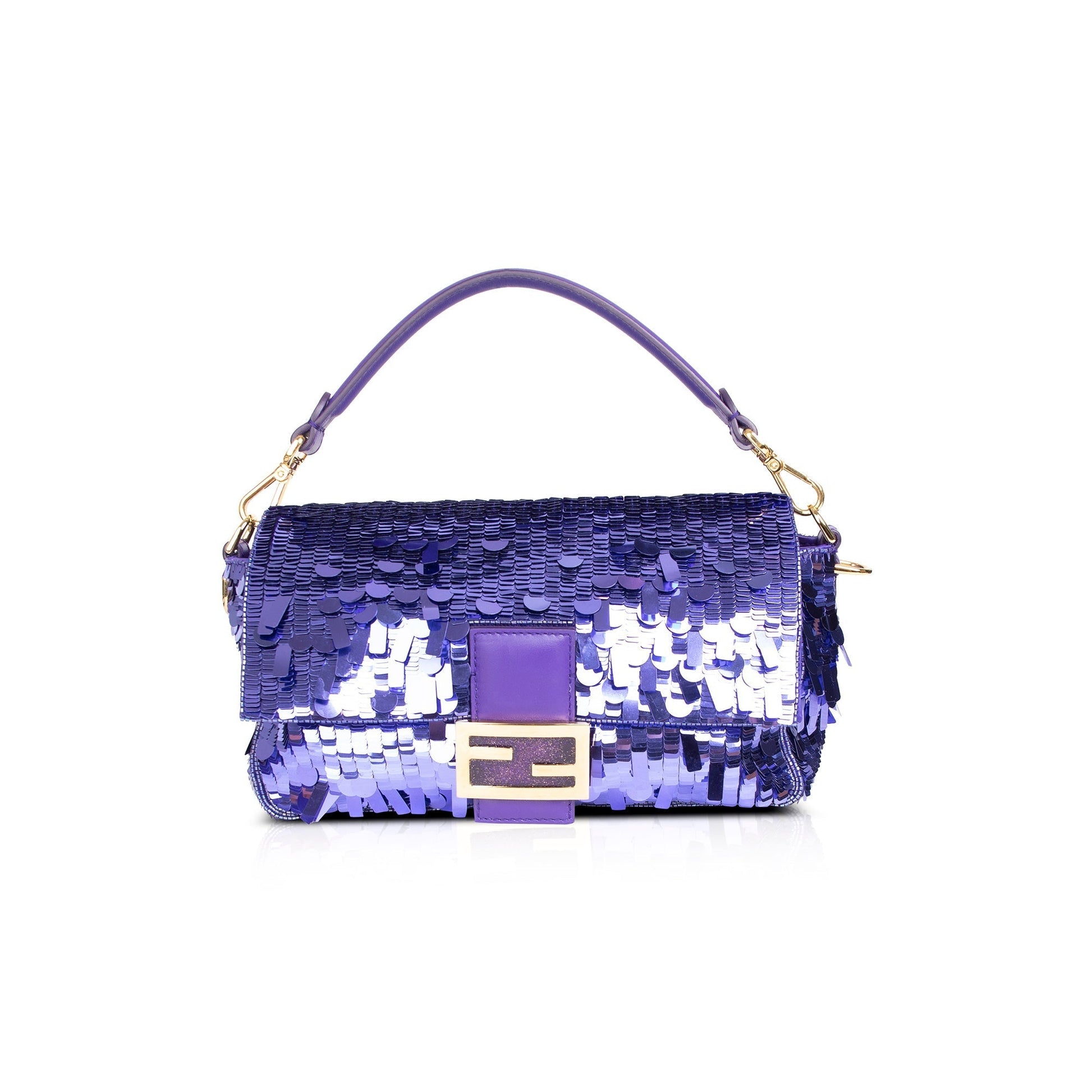 Fendi Purple Sequined Baguette Bag Travel Bag
