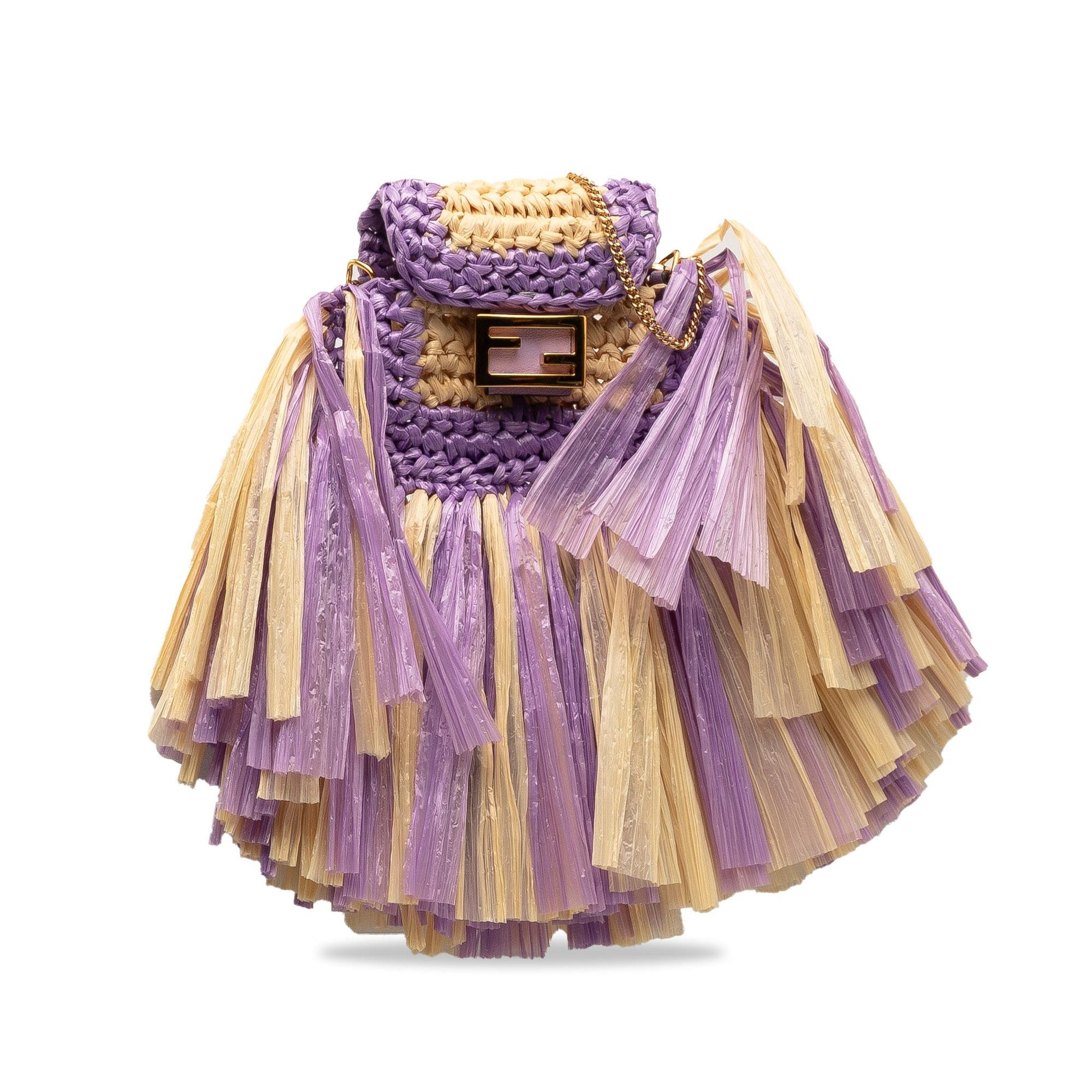 Fendi Intreccio Pico Baguette Shg Djf5H6 Crossbody Bag Raffia Shoulder Bag