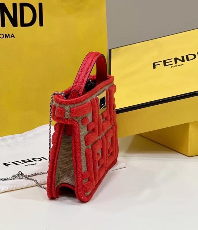 Fendi Peekaboo Bag Red Mini Travel Bag