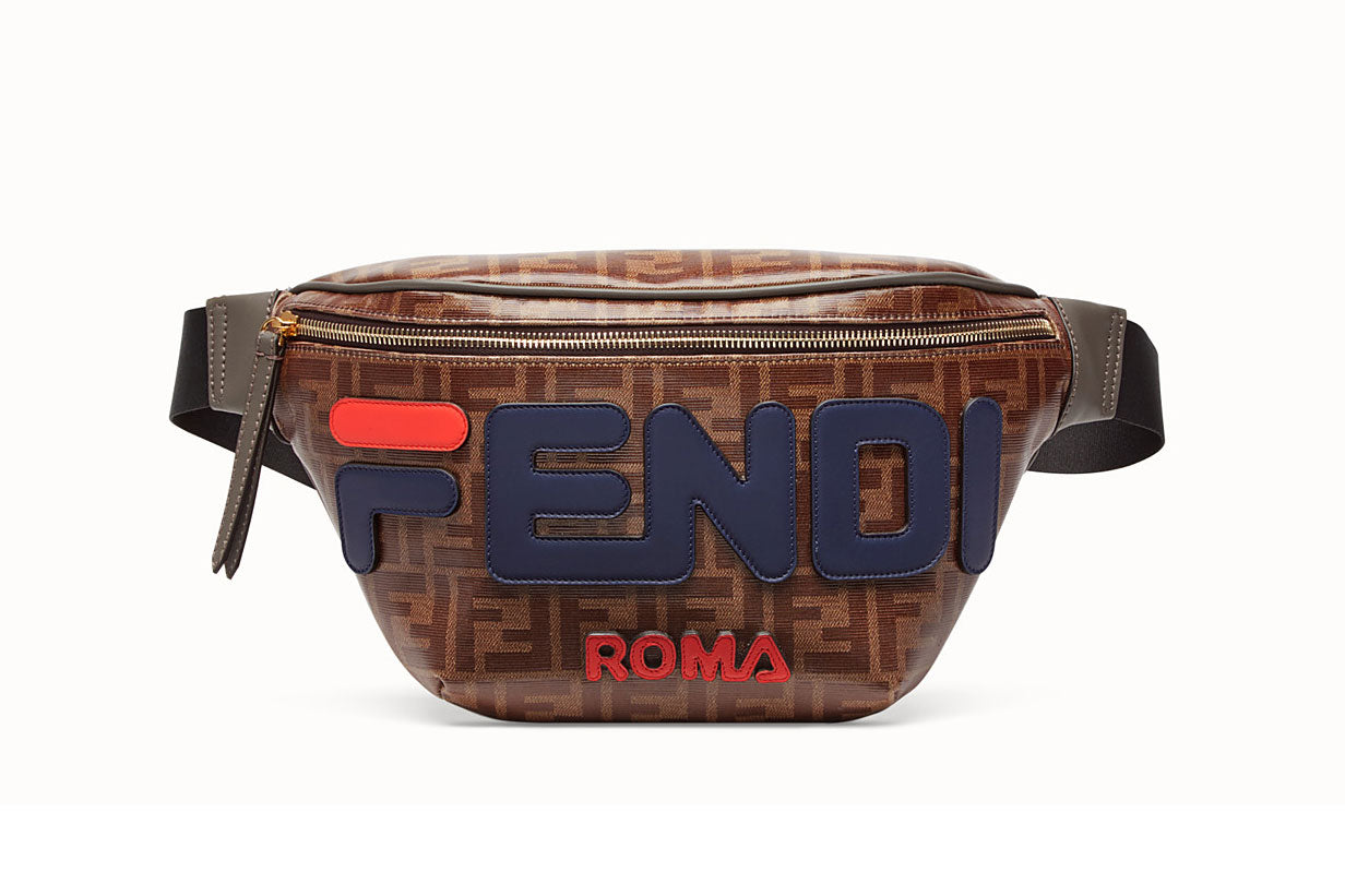 Fendi Fila Appliquã Printed Coated Belt Bag Canvas