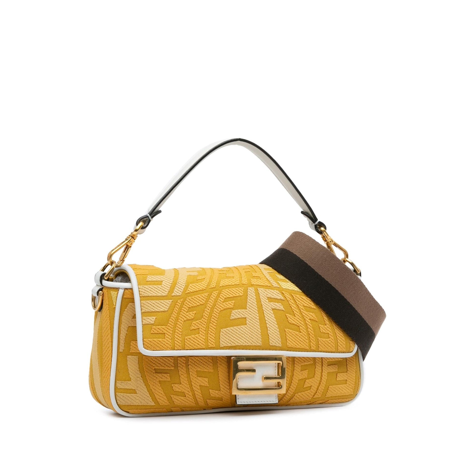 Fendi Sarah Coleman Ff Fisheye Baguette Satchel Shg Jiertt Canvas Satchel Bag