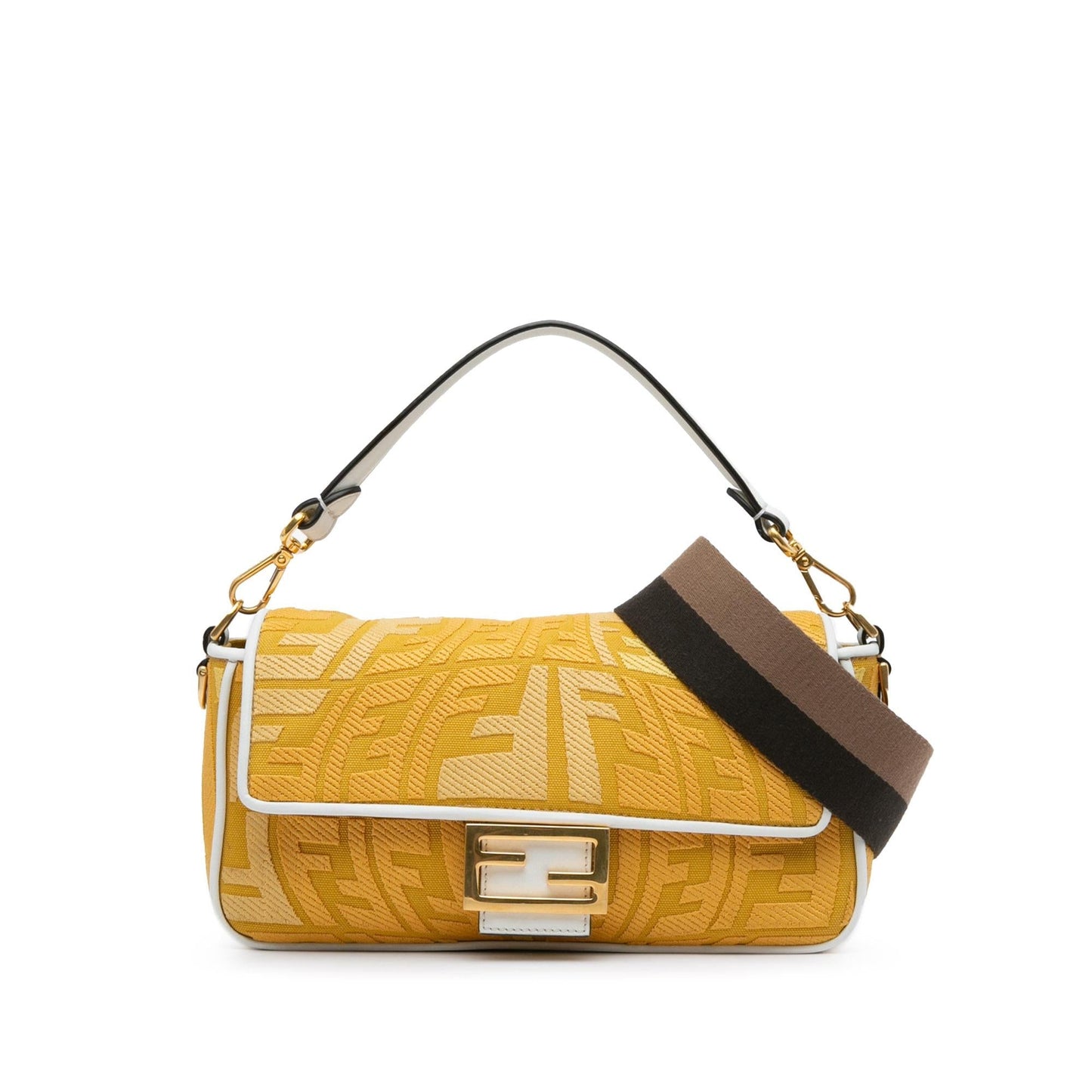 Fendi Sarah Coleman Ff Fisheye Baguette Satchel Canvas Satchel Bag