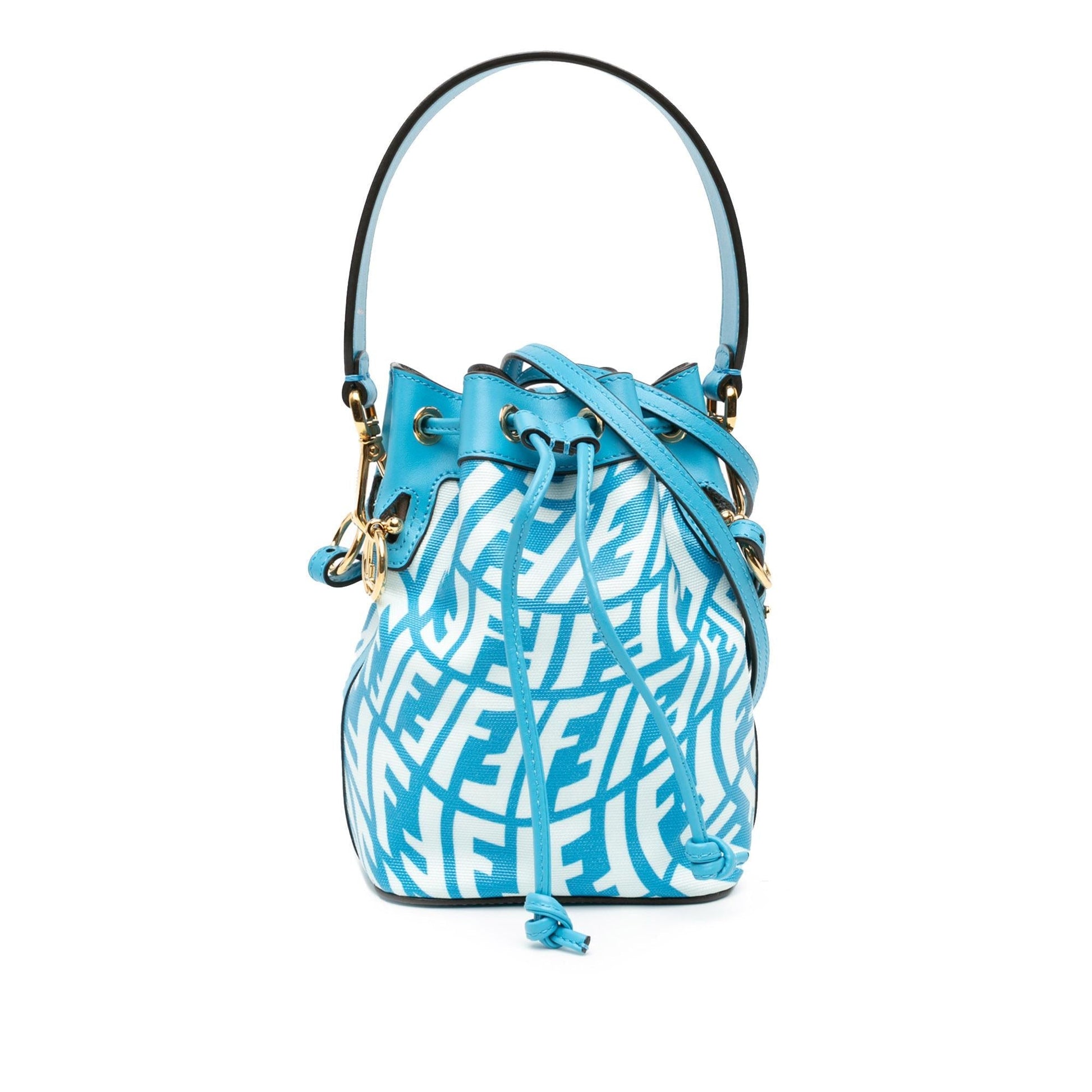 Fendi Sarah Coleman Coated Ff Vertigo Mon Tresor Canvas Mini Bucket Shoulder Bag