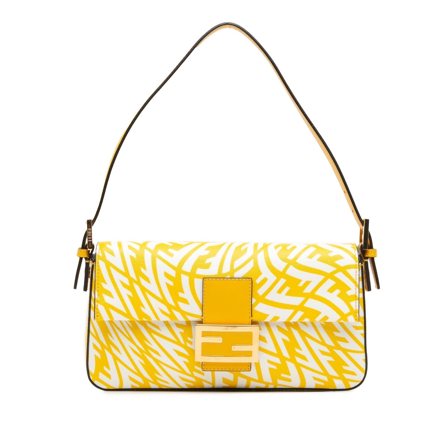 Fendi Sarah Coleman Zucca Coated Vertigo Baguette Shoulder Bag Canvas Baguette Shg Hzqm8T