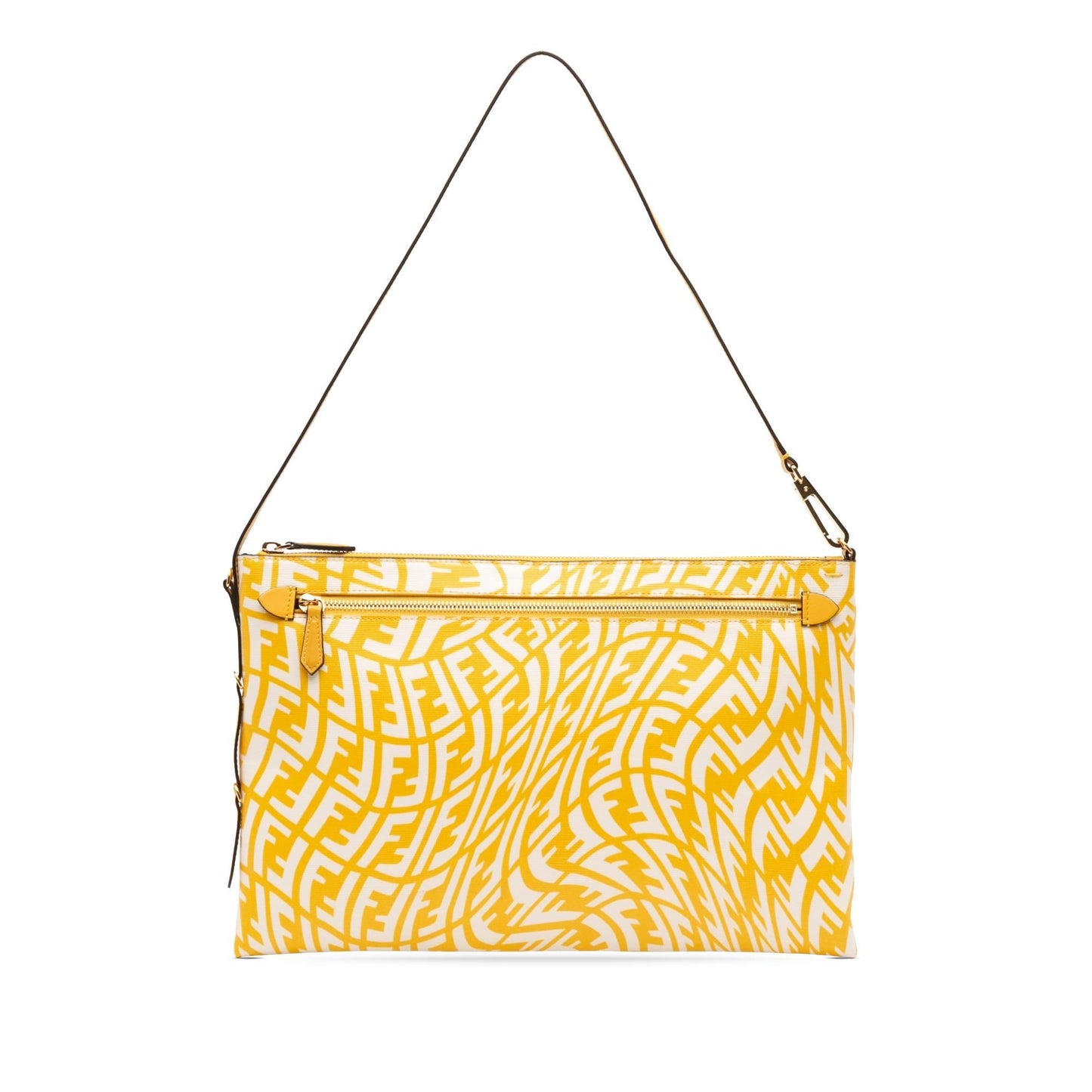 Fendi Sarah Coleman Zucca Coated Vertigo Shoulder Bag Canvas