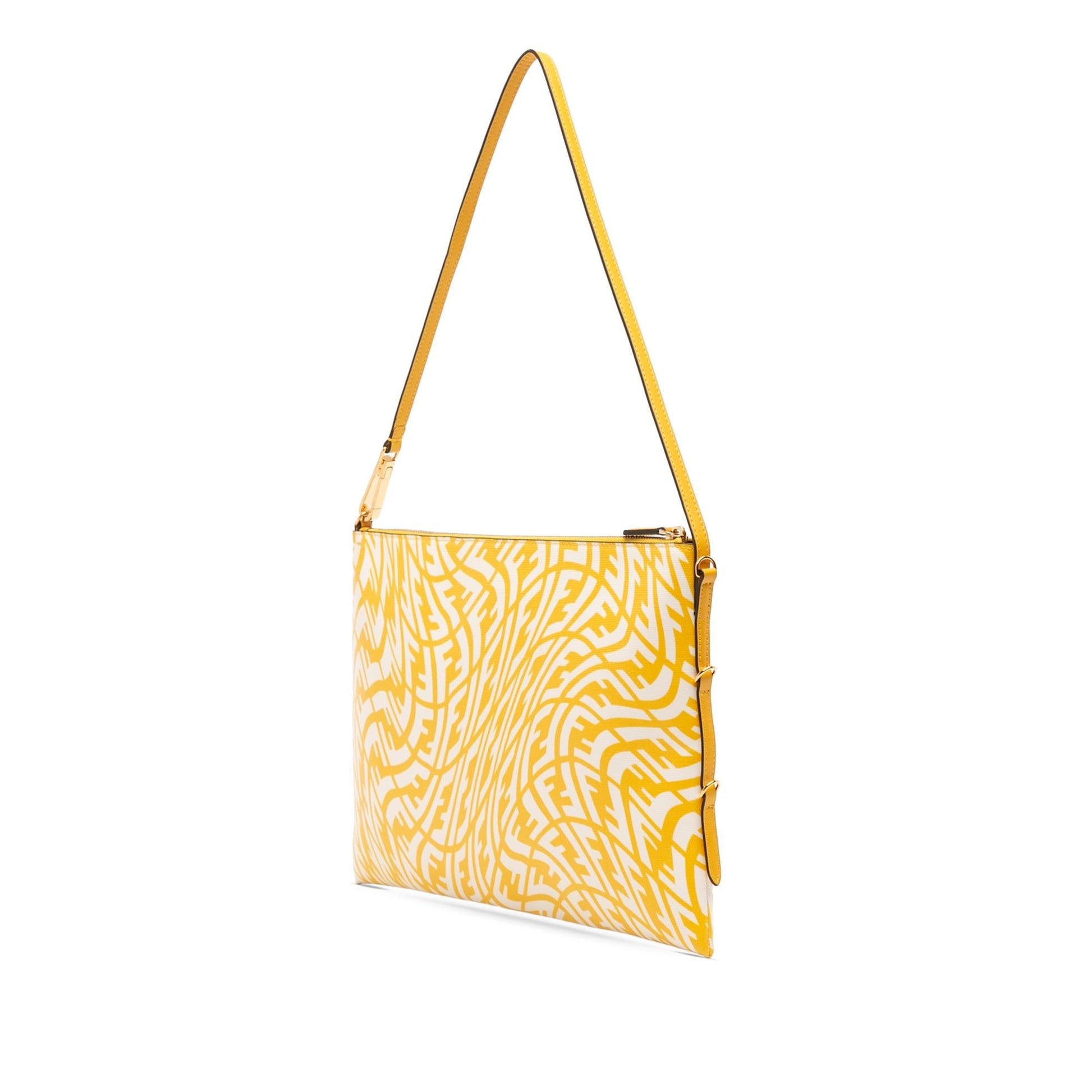 Fendi Sarah Coleman Zucca Coated Vertigo Shoulder Bag Canvas
