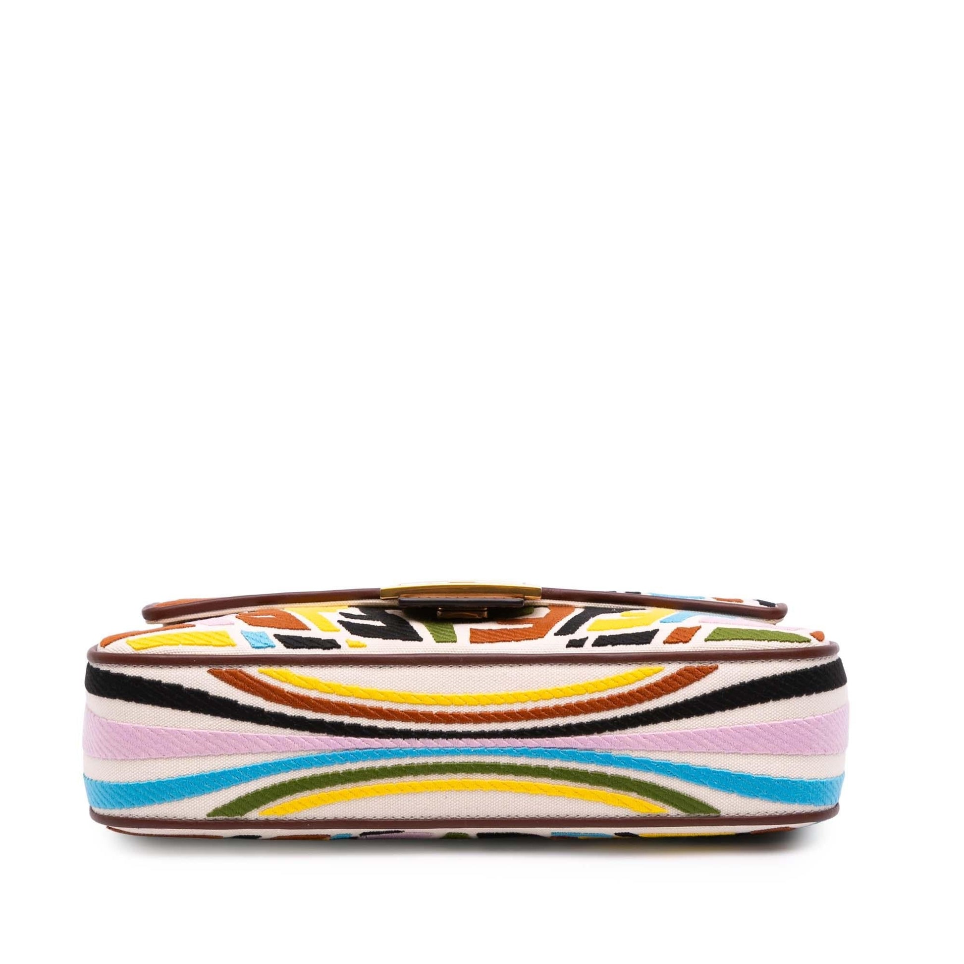 Fendi Sarah Coleman Zucca Fish Eye Vertigo Baguette Satchel Canvas Embroidered Satchel Bag Baguette Satchel 1