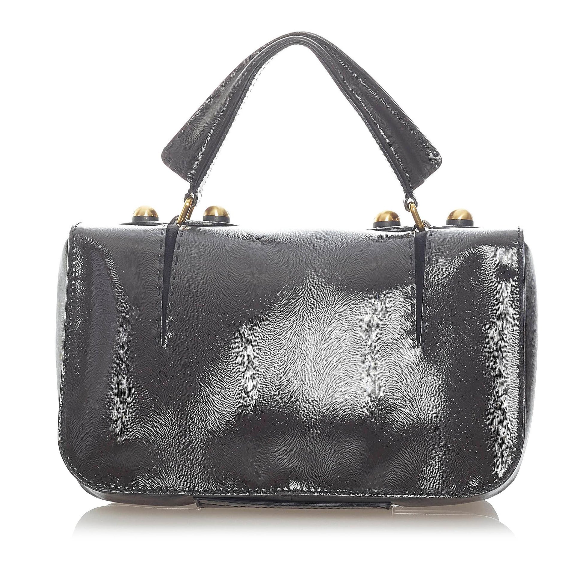 Fendi Secret Code Satchel Shg Leather Satchel Bag